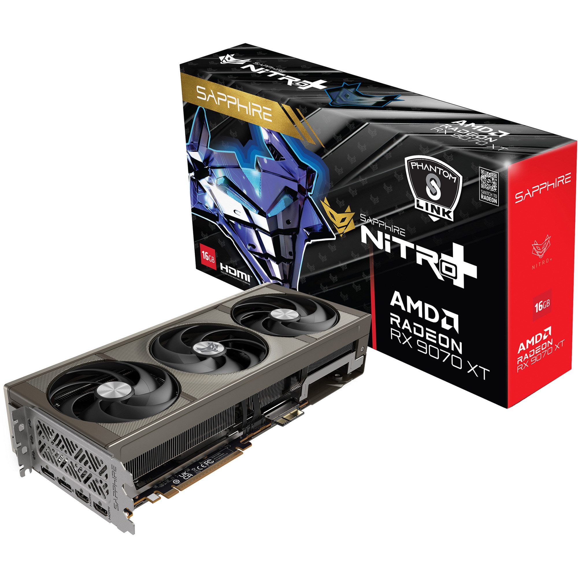 Sapphire SAPPHIRE Radeon RX 9070 XT Nitro+ Phantom Link OC, Grafikkarte (16 GB)