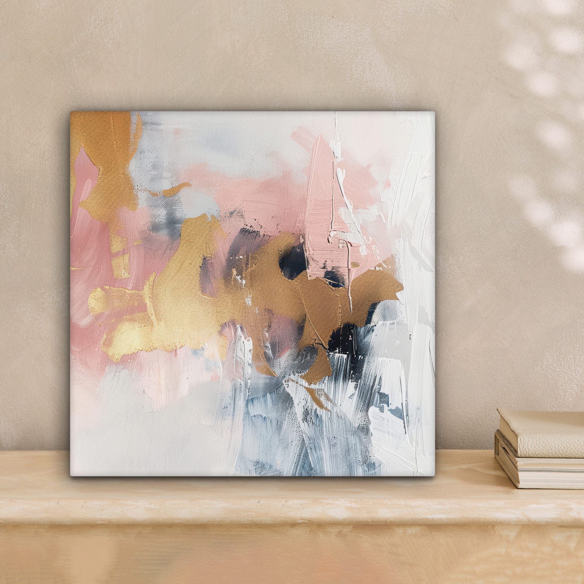 OneMillionCanvasses® Leinwandbild Abstrakt - Pastellfarben - Gold - Modern günstig online kaufen