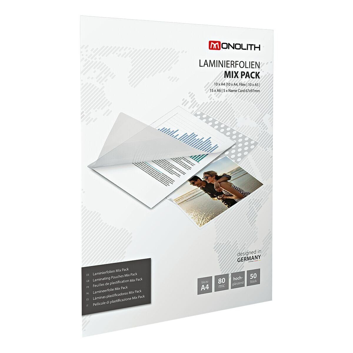 MONOLITH Laminierfolie Starter-Set, 80 mic, unterschiedliche Formate