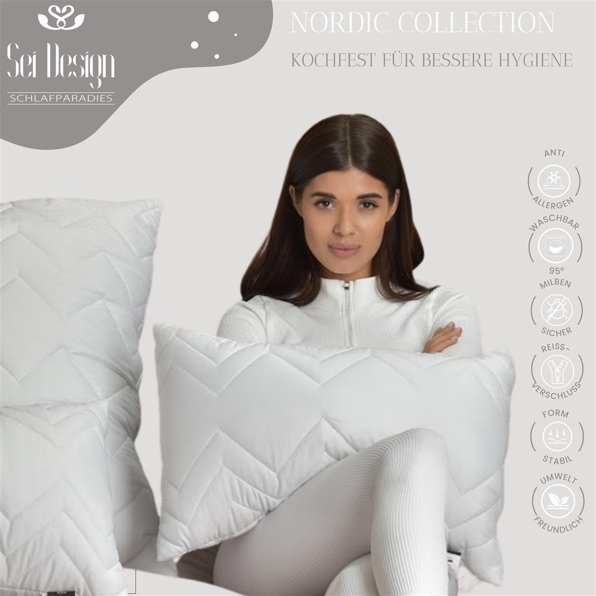 SEI Design Kopfkissen Schlafkissen Kissen Mikrofaserkissen gesteppt mit Rei günstig online kaufen