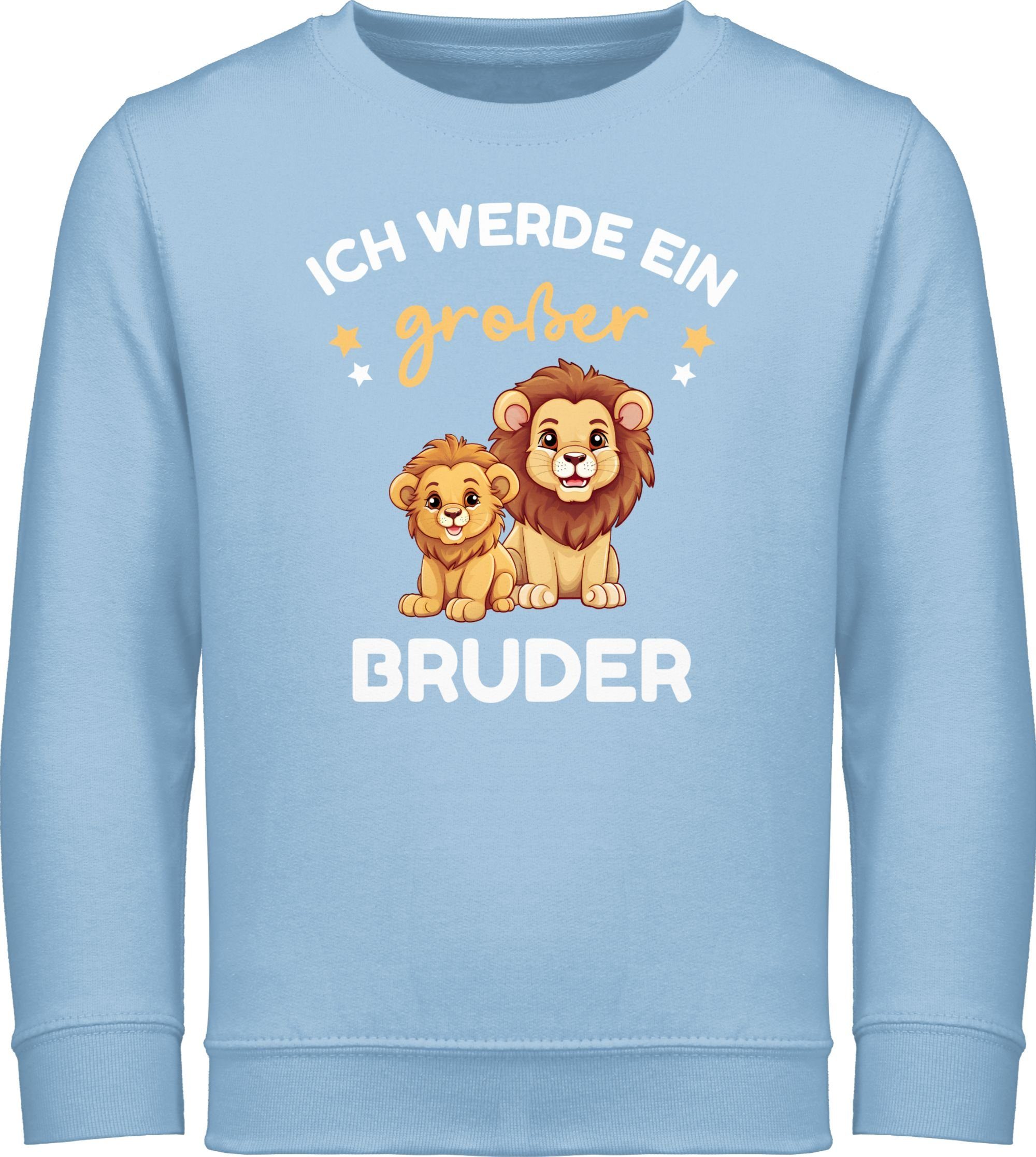 Shirtracer Sweatshirt Ich werde großer Bruder Geschenk Löwen Großer Bruder 4 Hellblau
