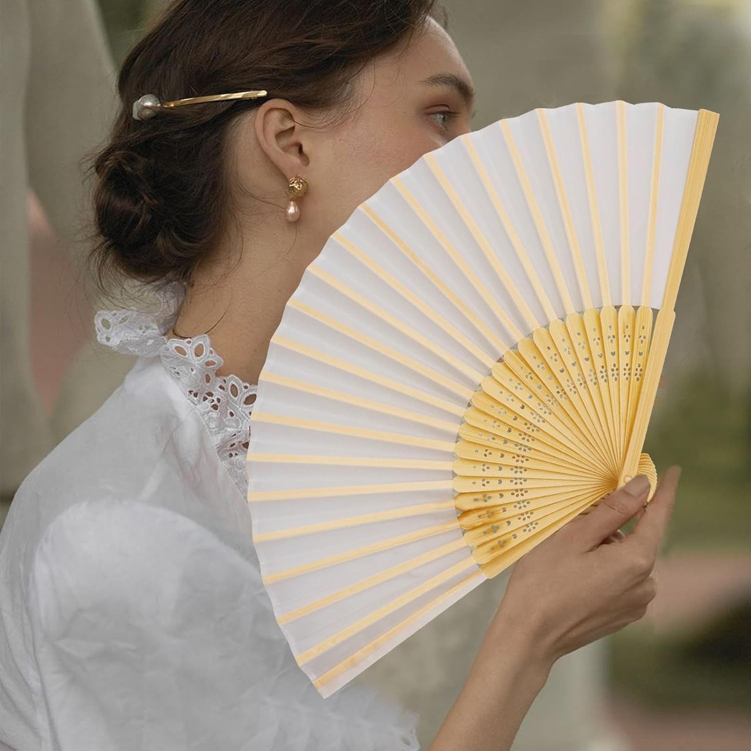 nsihing Handfächer Quasten-Handfächer, Vintage-Faltfächer, geeignet für Geburtstage, Partys, Hochzeiten und Fotoshootings