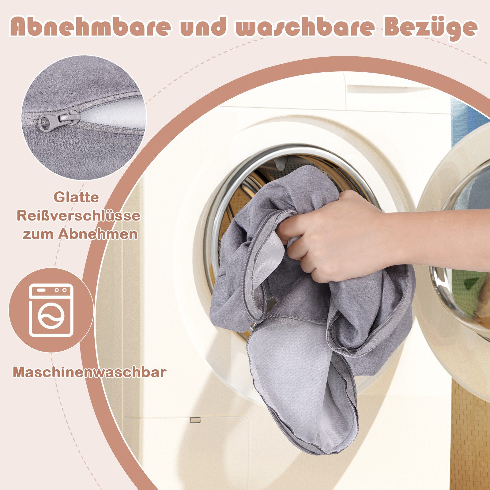 COSTWAY Kindersofa, 8-teilig Modulares Spielsofa aus Schaumstoff