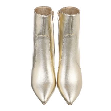 Ital-Design Damen Party & Clubwear High-Heel-Stiefelette Pfennig-/Stilettoabsatz High-Heel Stiefeletten in Gold