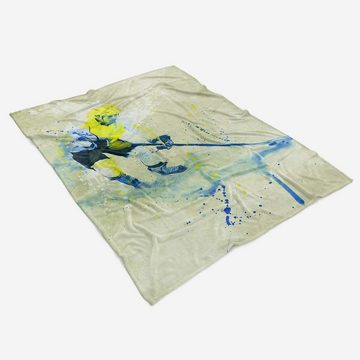 Sinus Art Handtücher SplashArt Sport Handtuch Strandhandtuch Saunatuch Kuscheldecke Kunstvoll Eishockey Sporth, Baumwolle-Polyester-Mix (1-St), Handtuch