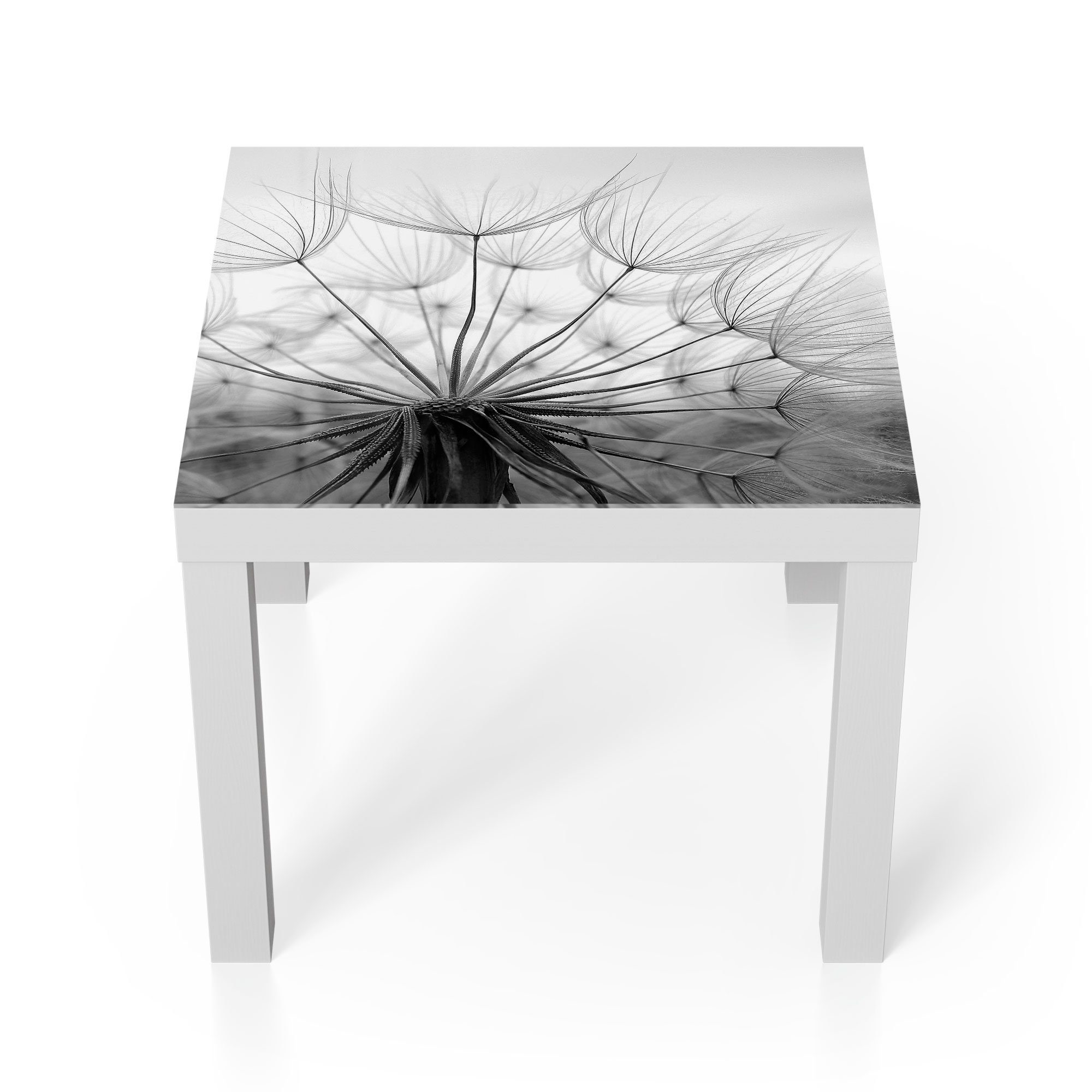 DEQORI Couchtisch 'Pusteblume Nahaufnahme', Glas Beistelltisch Glastisch modern Weiß