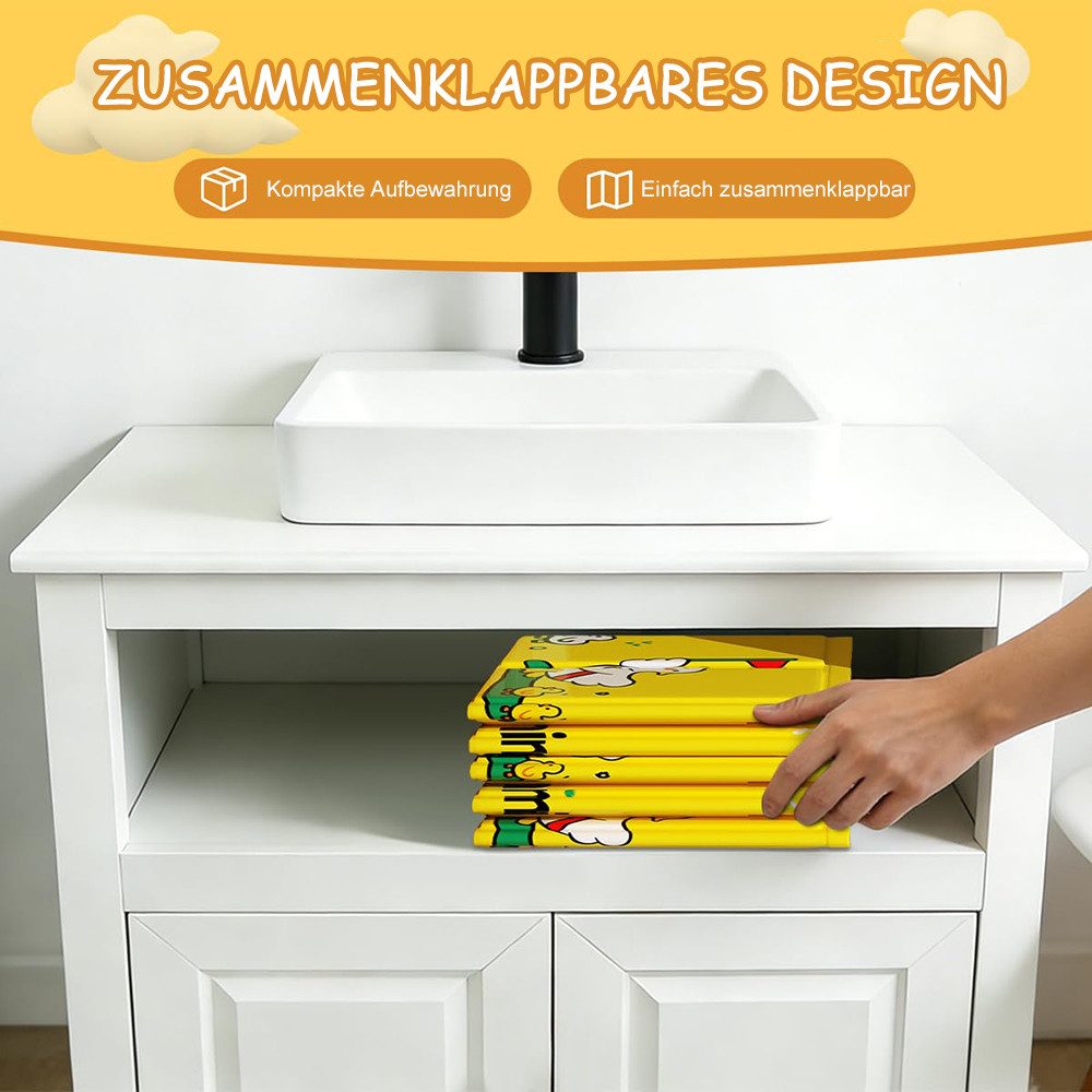 AFKSMILE Babybadewanne Babybadewanne Faltbar, Tragbare Baby Badewanne 5 Bälle & 2 Entchen, Für Kinder 0-8 Jahre mit Verstärkter Plattenstruktur und Doppelabflus – Bild 5 von 5