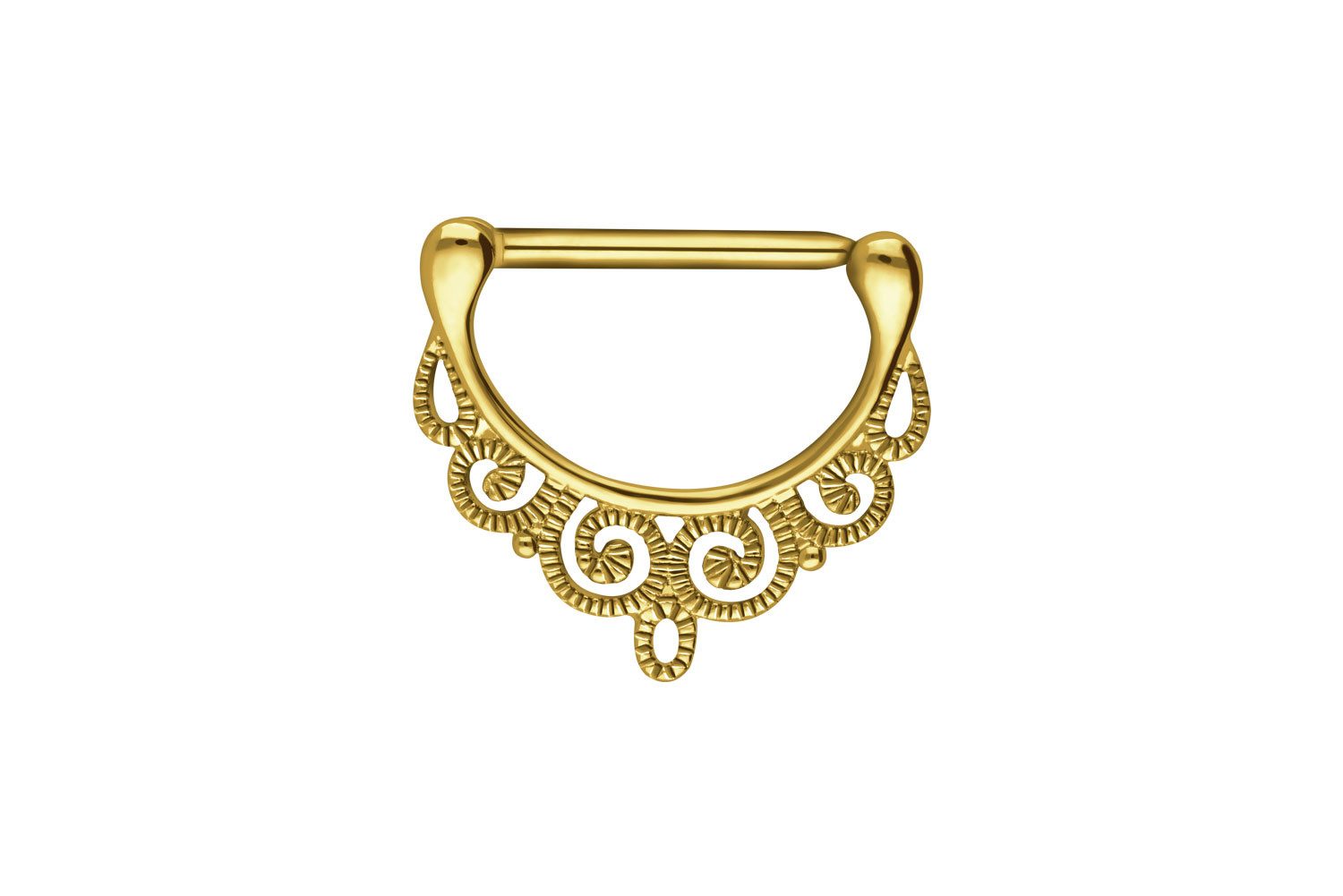 PIERCINGLINE Brustwarzenpiercing Chirurgenstahl Nippelpiercing Clicker ORIENTALISCHES DESIGN (Clicker, 1-tlg), Brust-, Nippel-Piercing, Chirurgenstahl