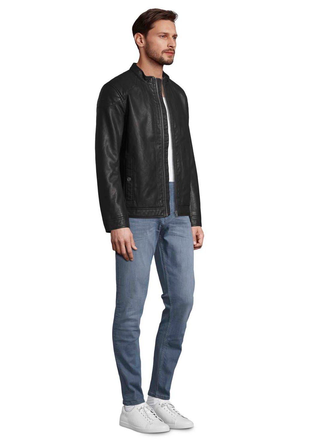 TOM TAILOR Lederimitatjacke mit Stehkragen