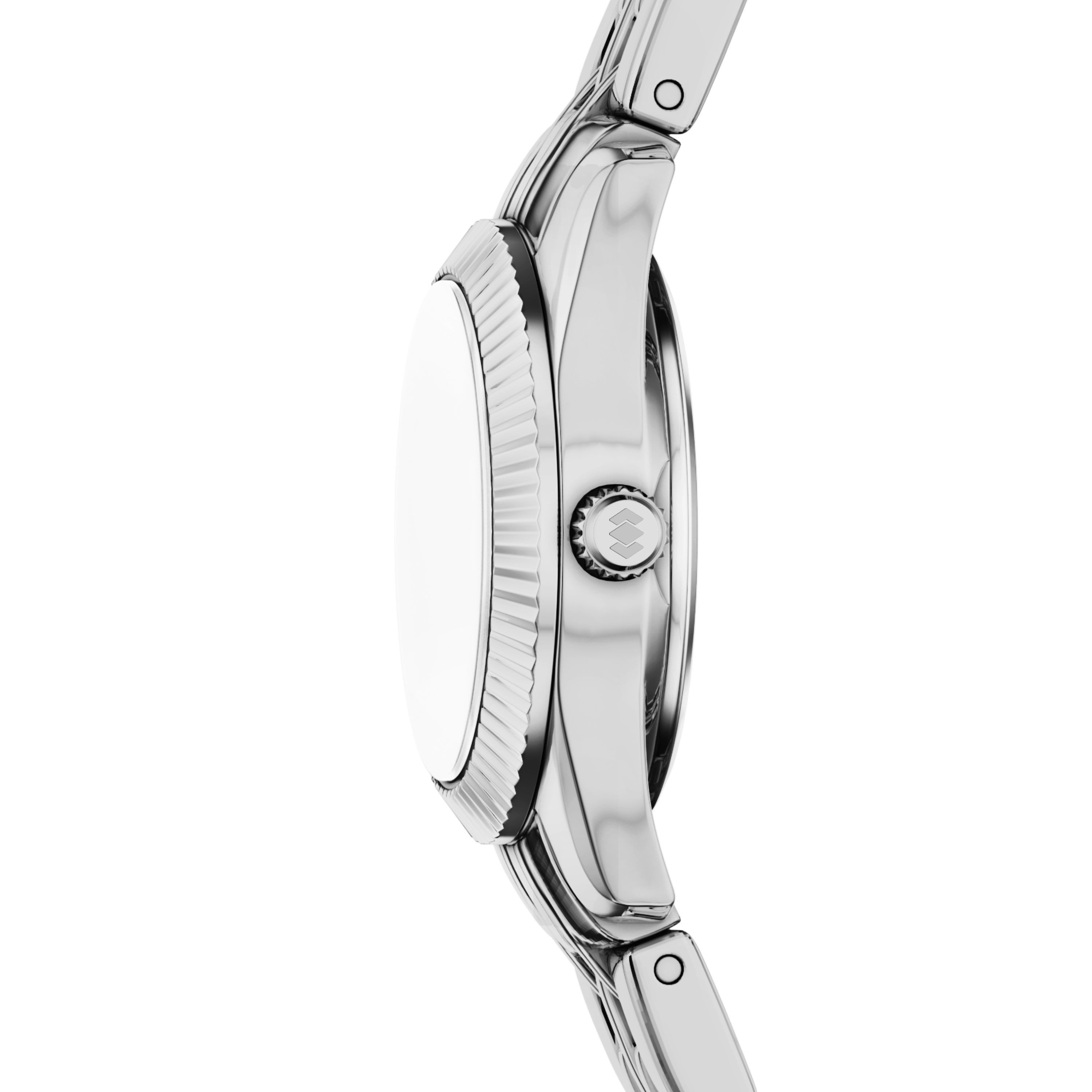 Fossil Quarzuhr Scarlette ES5475, Armbanduhr, Damenuhr, Edelstahlarmband, analog, Glassteine
