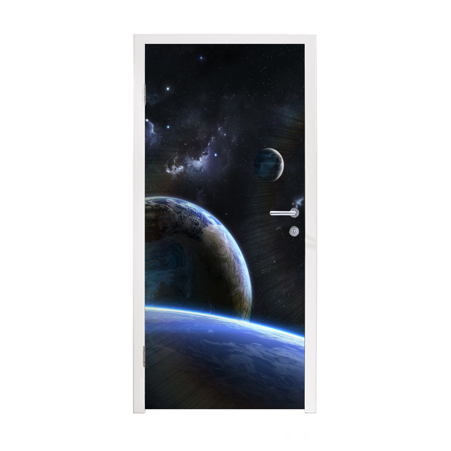 Sternplaneten, St), cm Türtapete (1 MuchoWow Fototapete Türaufkleber, Matt, für bedruckt, 75x205 Tür,