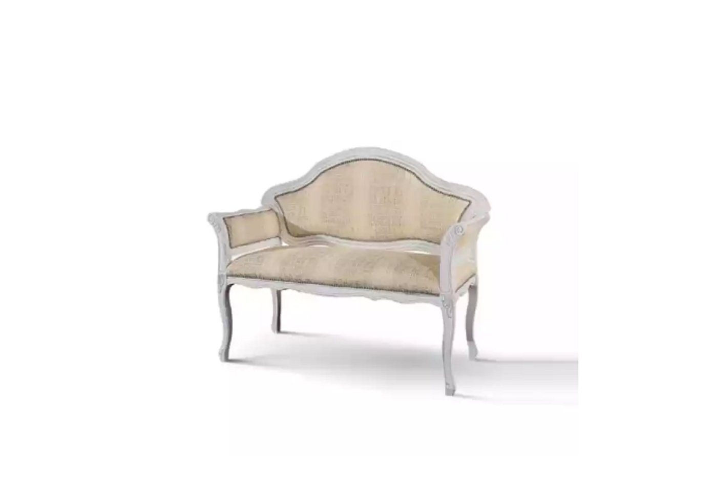 Beige 1 Teile, in Sitzer 2-Sitzer Sofa 2 Polster Italy Made Textil Stoff Klassisch JVmoebel Neu, Couchen