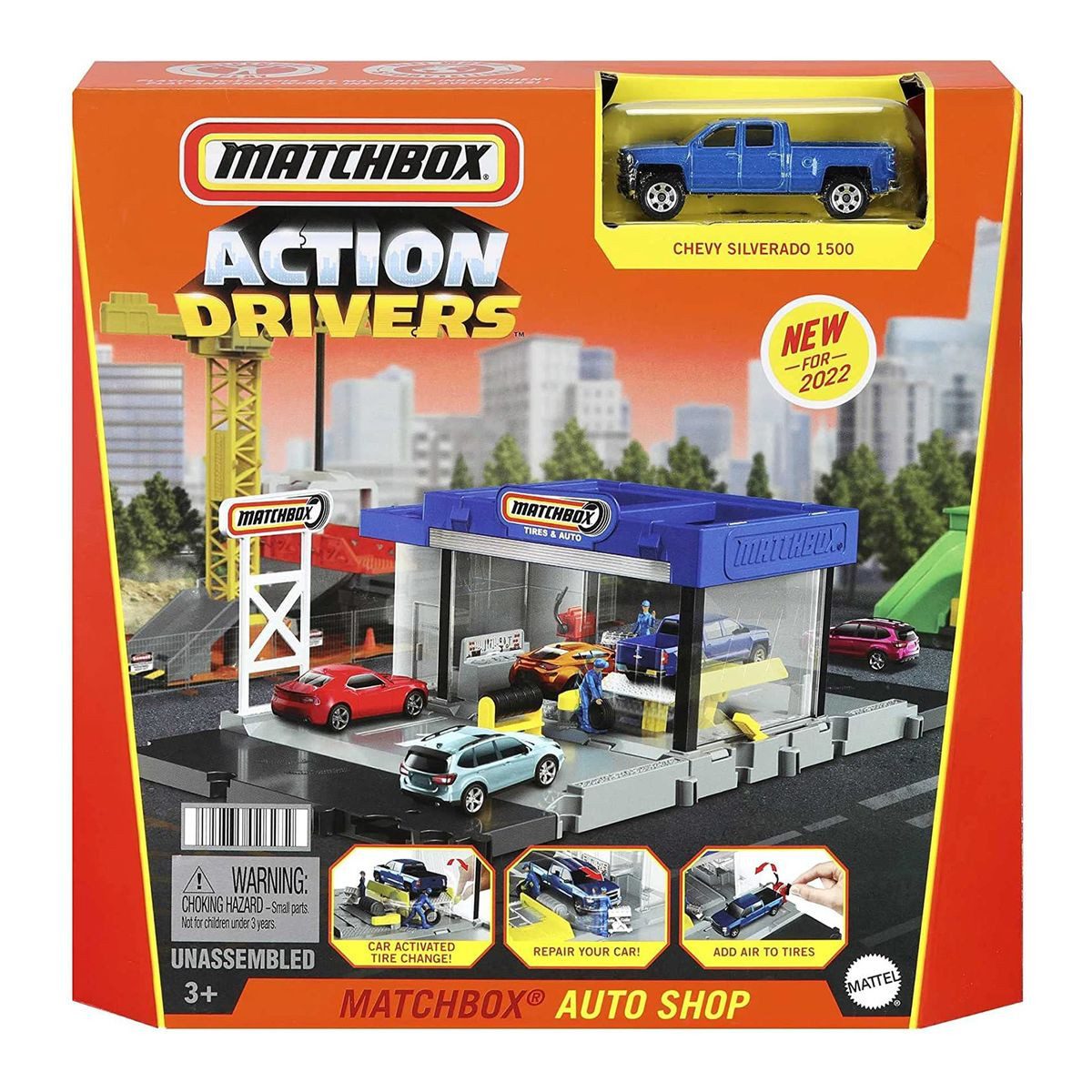 Mattel® Spielwelt Mattel HDL34 - Matchbox - Action Drivers - Werkstatt Spielset mit Fahr