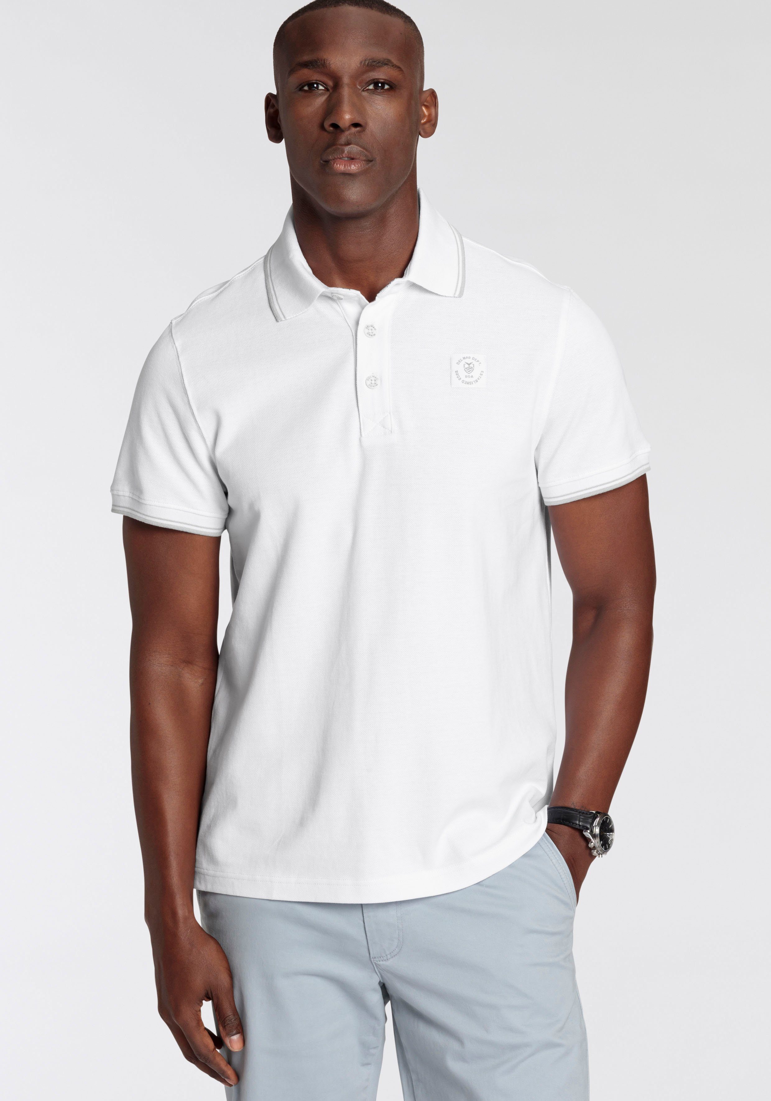 DELMAO Poloshirt mit modischem Brustlabel - NEUE MARKE!