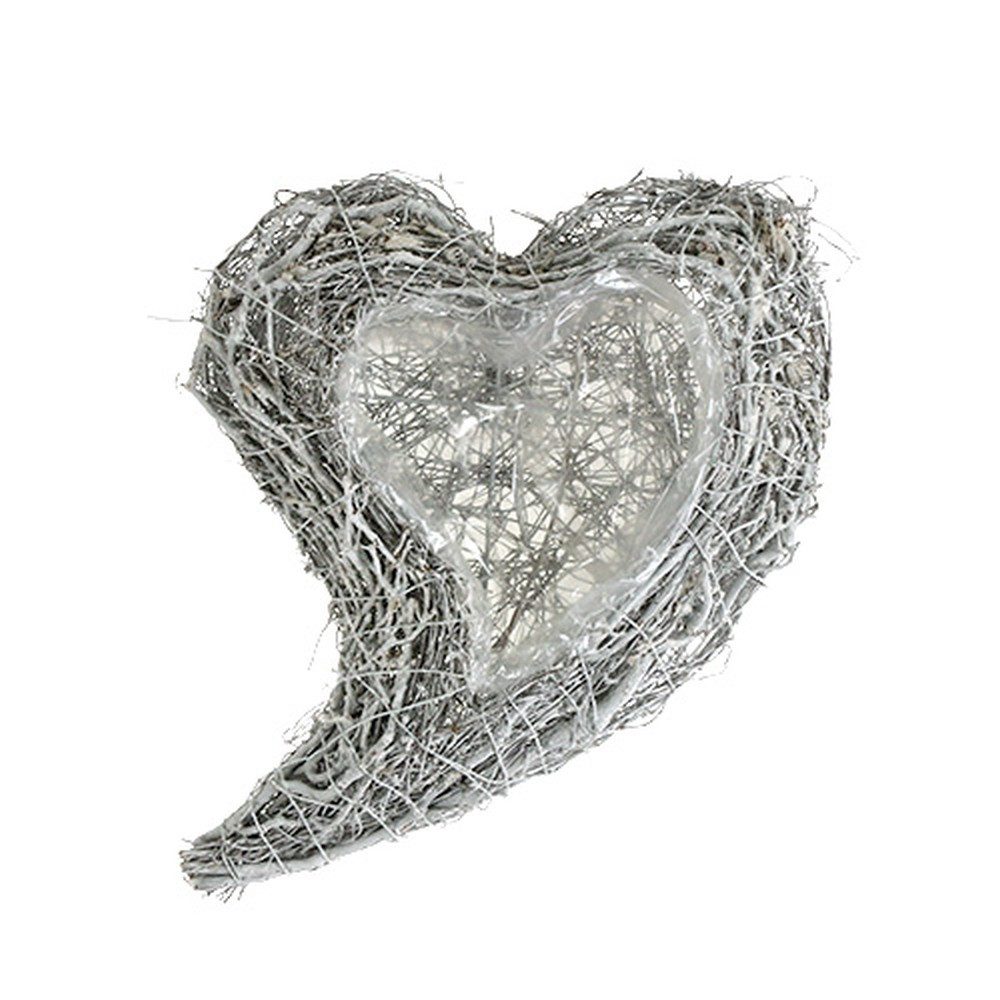 Florists Products Pflanzschale Pflanzherz aus Reben mit Pflanzfläche für Grabschmuck und, 2 Stück
