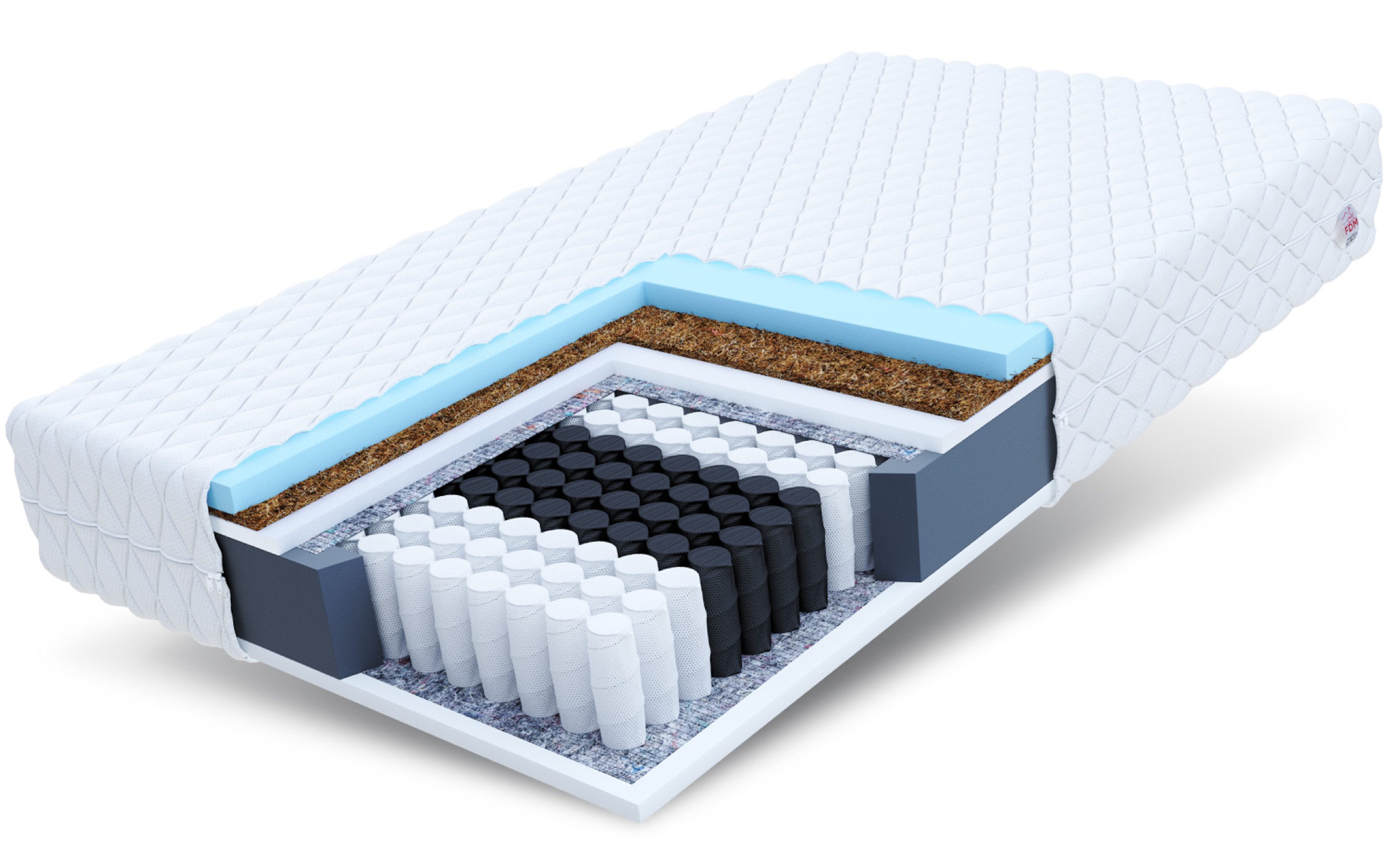 Taschenfederkernmatratze MODENA Matratze 90x200, 140x200, 160x200, 180x200 cm & weitere Größen, FDM, 22 cm hoch, (Kokos HR-Schaum, waschbarer Bezug), Wendematratze