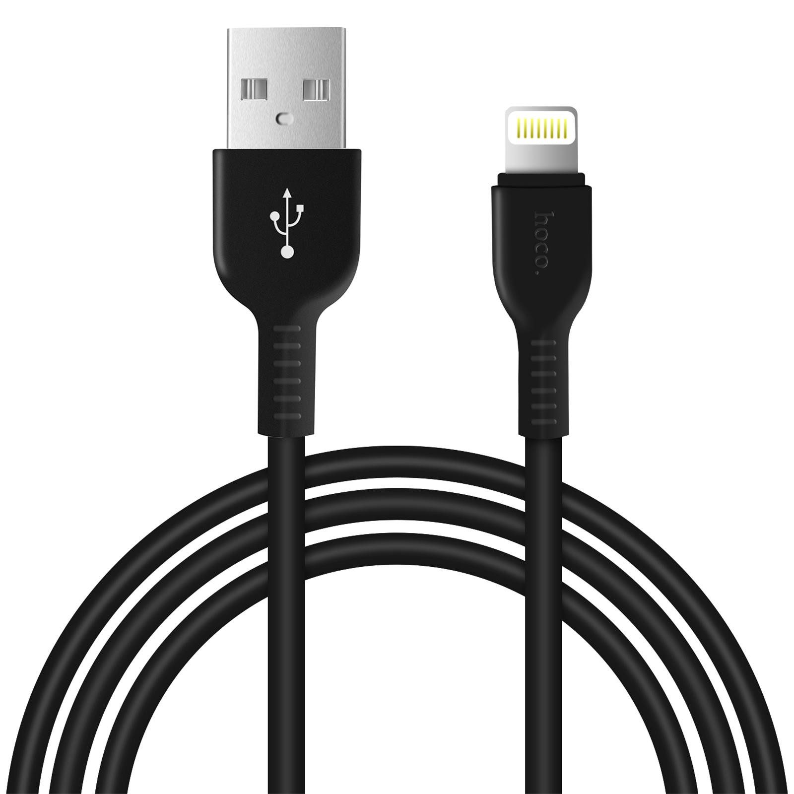 hoco. X20 USB Daten & Ladekabel bis zu 2.4A Ladestrom Smartphone-Kabel, Lightning, USB Typ A (300 cm), Hochwertiges Aufladekabel für iPhone, iPad oder den iPod