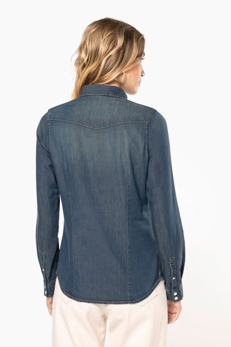 Kariban Outdoorhemd Damen denim-hemd langarm günstig online kaufen
