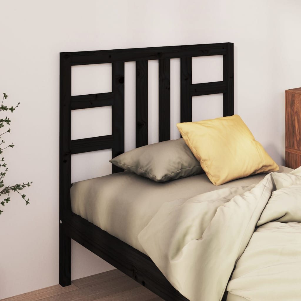 vidaXL Bett, Kopfteil Schwarz 96x4x100 cm Massivholz Kiefer günstig online kaufen