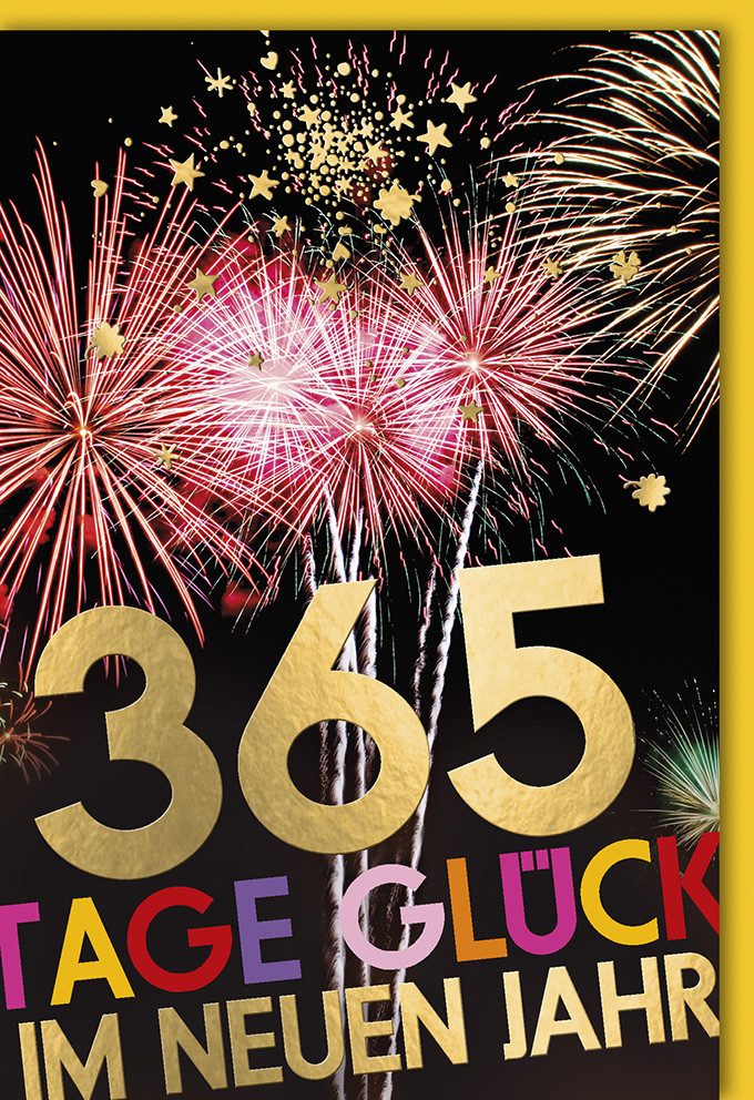 Verlag Dominique Grußkarten Neujahr Karte mit Umschlag 365 Tage Glück