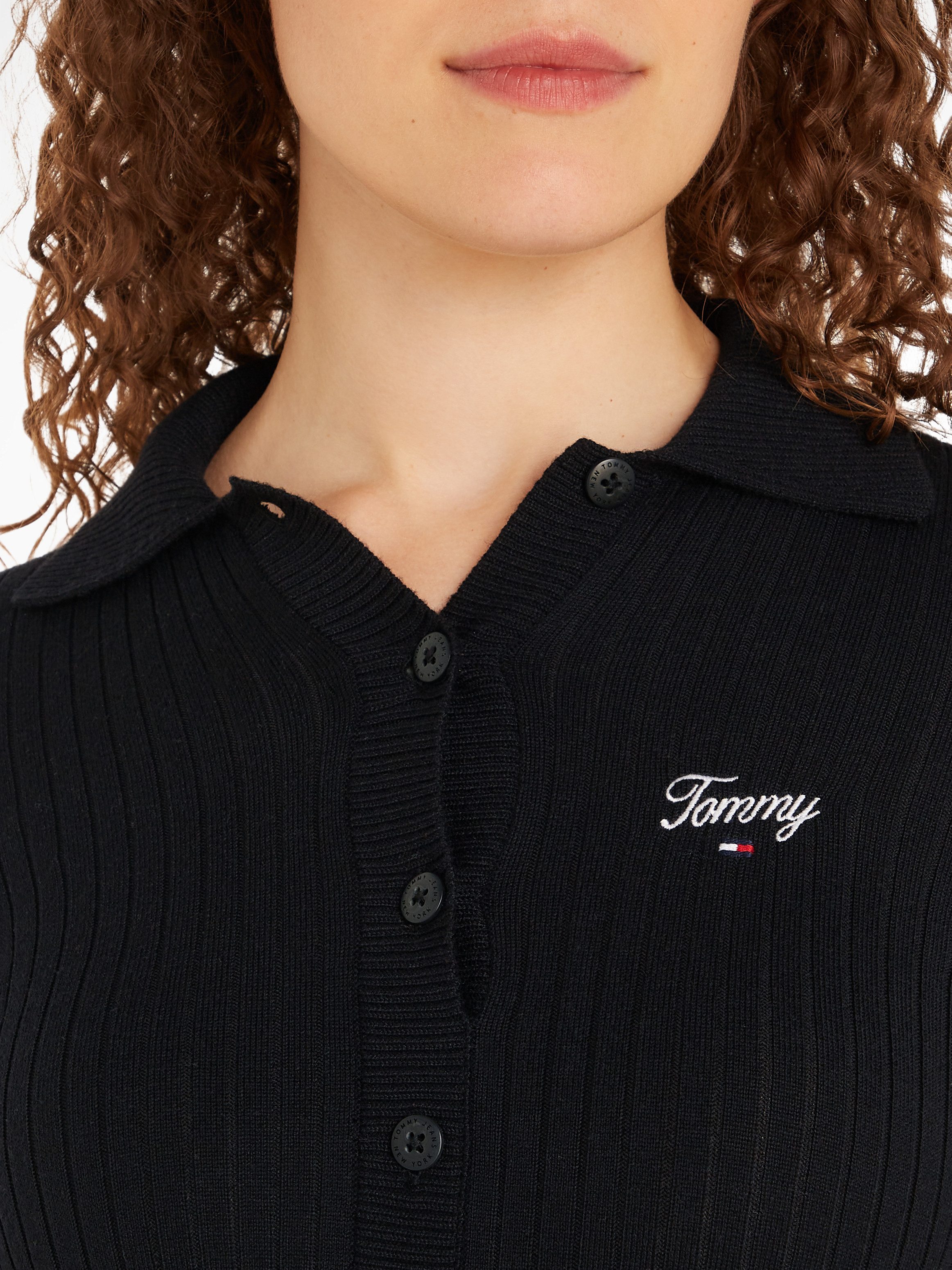 Tommy Jeans Polokleid TJW SCRIPT POLO SWEATER DRESS mit Tommy Jeans Script Logo-Schriftzug
