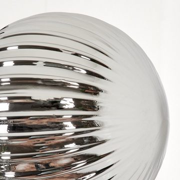 hofstein Stehlampe Stehlampe aus Metall/Riffelglas in Schwarz/Rauchfarben, ohne Leuchtmittel, Leuchte mit Glasschirmen (15cm), Fußschalter, 3xG9, ohne Leuchtmittel