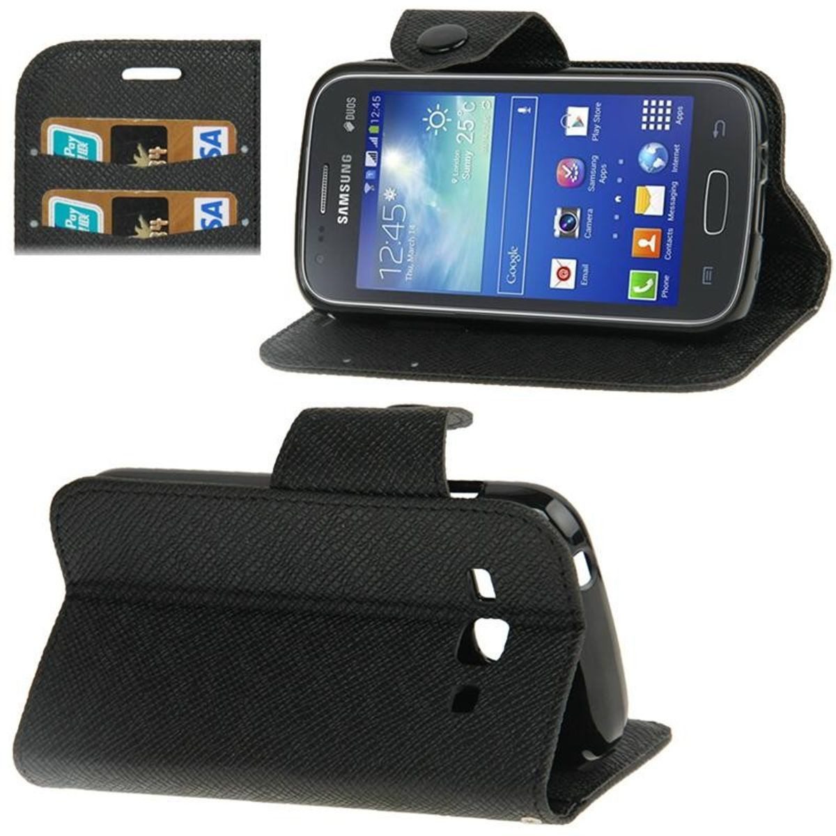 König Design Handyhülle Samsung Galaxy Ace 3, Samsung Galaxy Ace 3 Handyhülle Backcover Schwarz