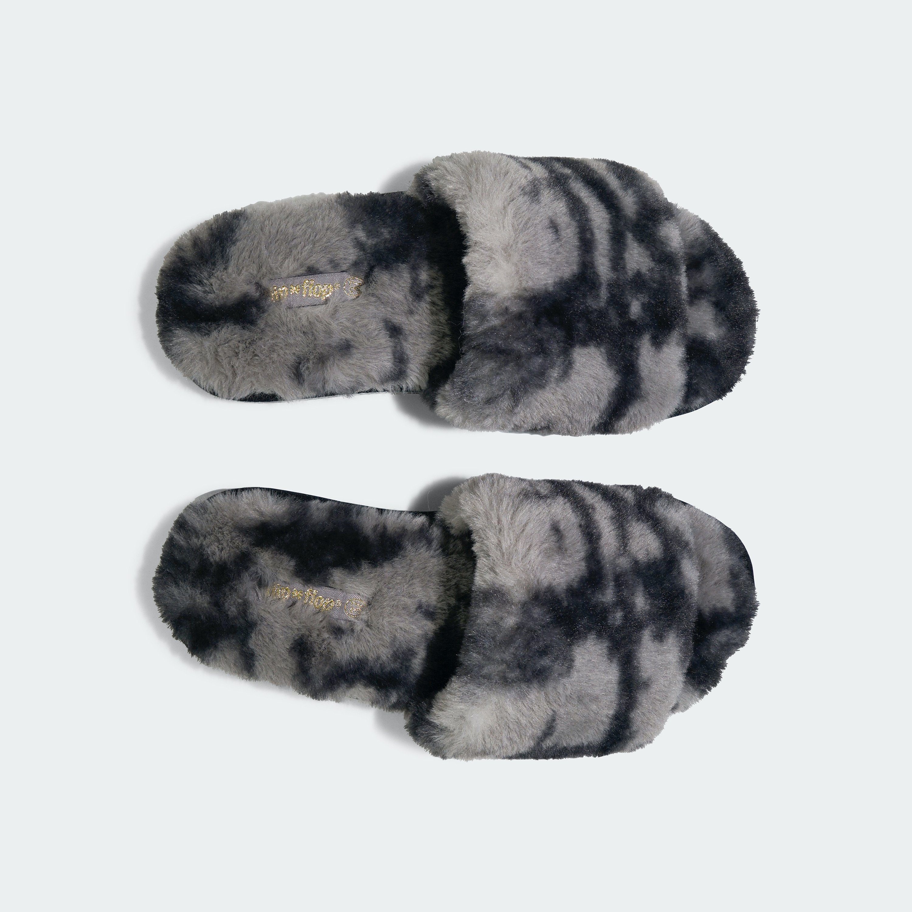 Flip Flop slide*fur 2 tone schwarz Pantoffel Effekt trendigem mit 2-tone
