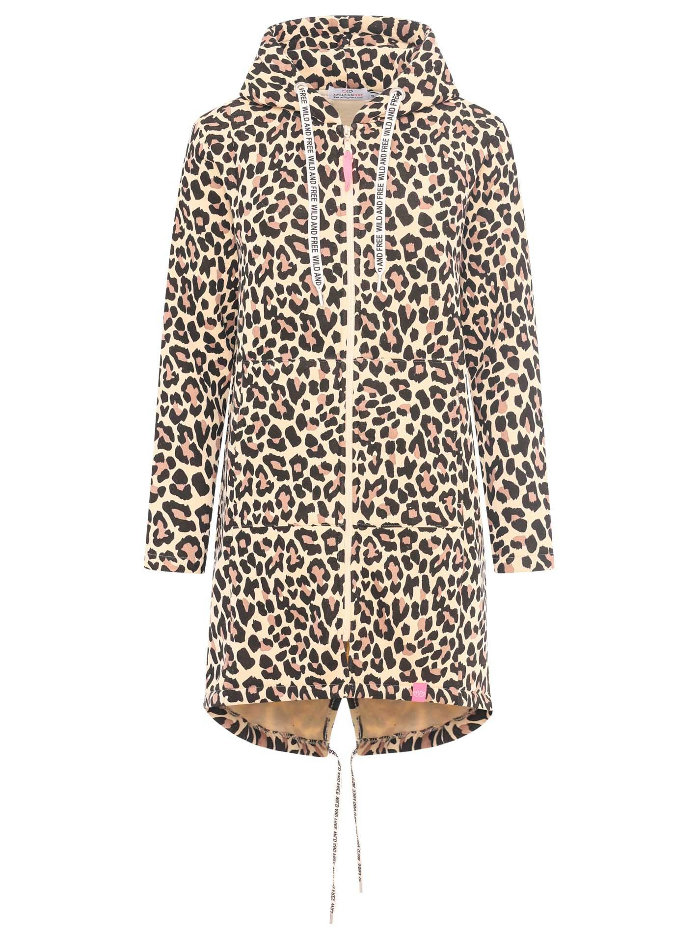 Zwillingsherz Kapuzensweatjacke Hoodiemantel LEO WILD FREE günstig online kaufen