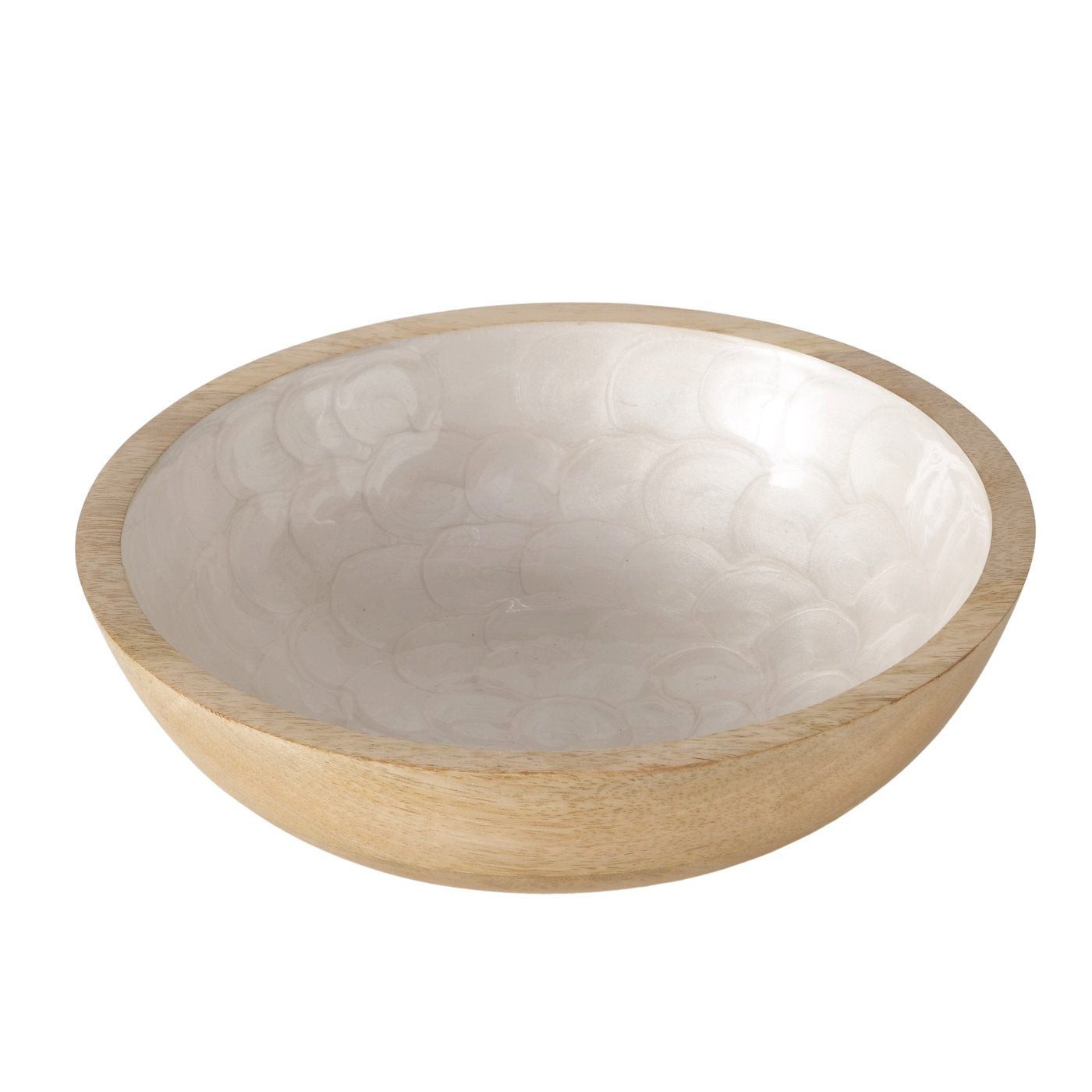 BOLTZE Schale Schale " Shella " aus Mangoholz in Cremeweiß 23cm von Boltze Formschön