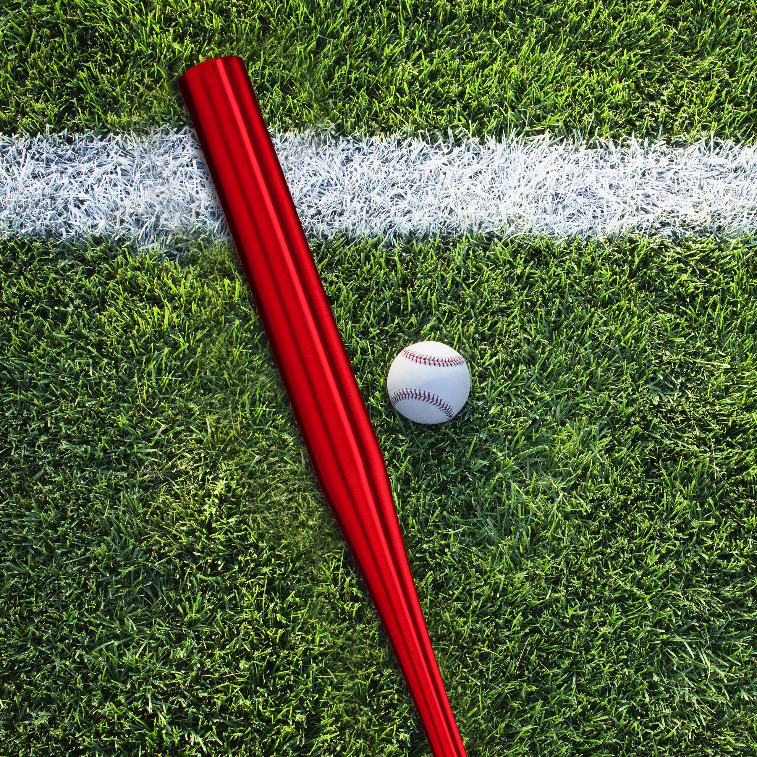 relaxdays Softballschläger Roter Baseballschläger aus Aluminium, 20% Kunststoff, 80% Aluminium, 5 ", (1 St)