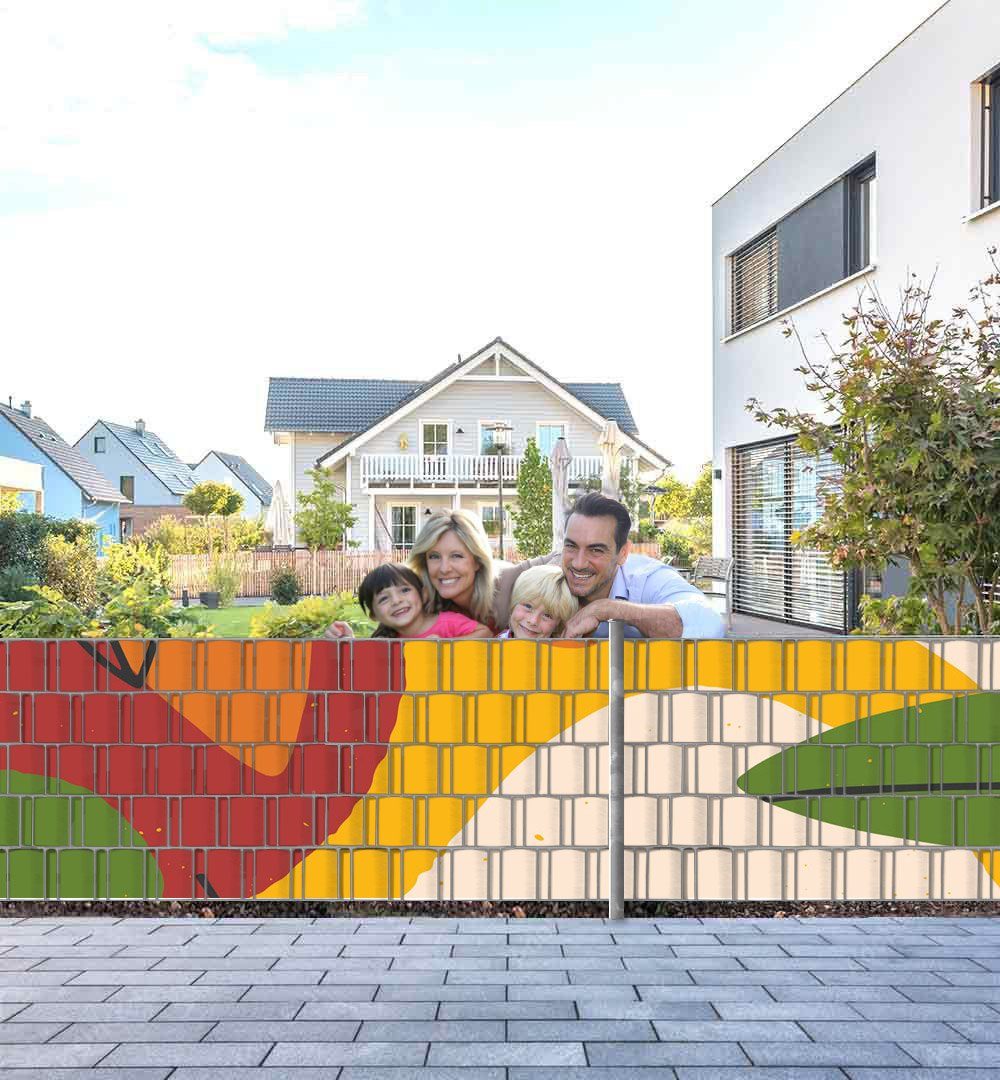 MyMaxxi Sichtschutzstreifen Sichtschutzstreifen Abstrakte Blätter Sichtschutz Garten Zaun, (Abstrakte Blätter)
