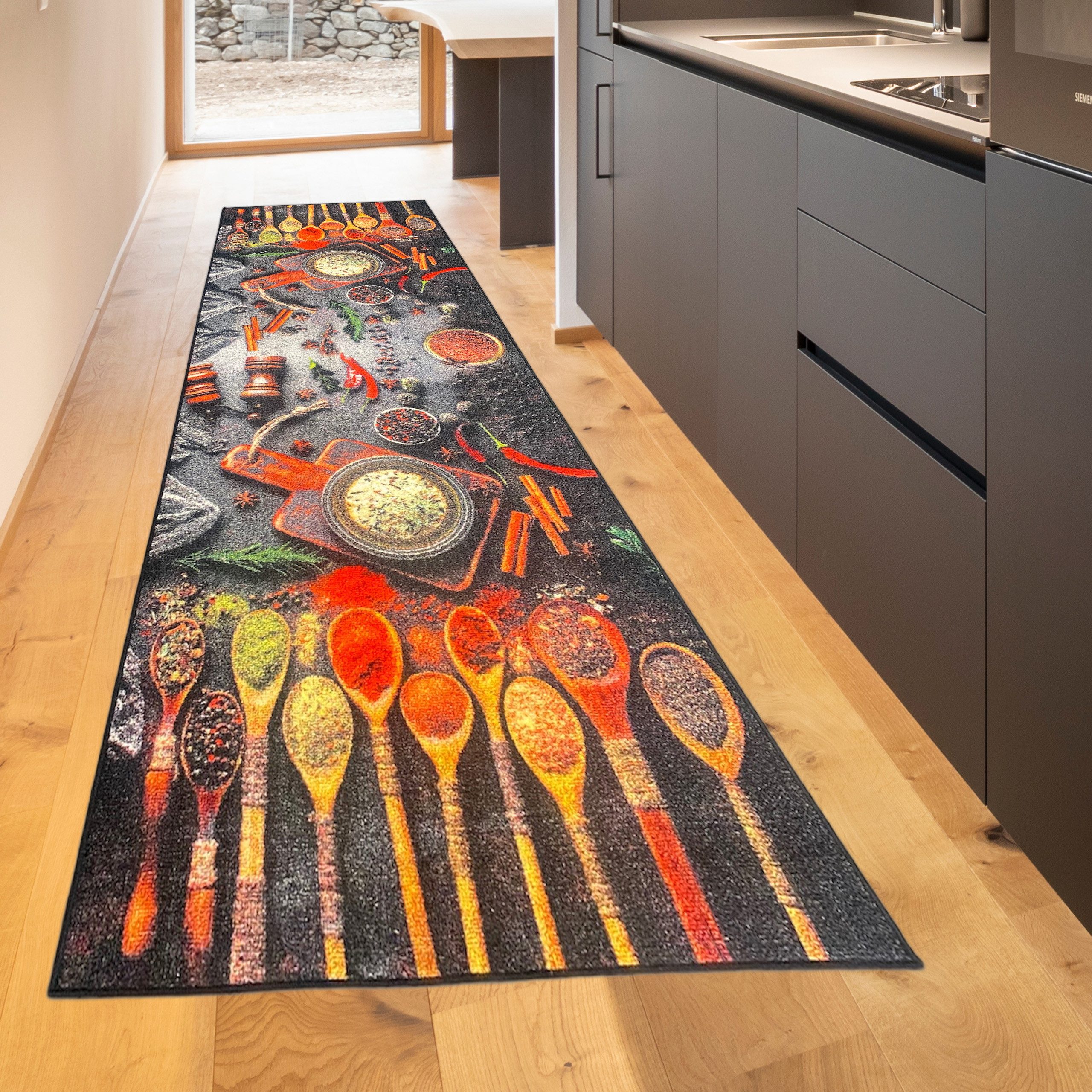 TeppichHome24 Teppich Küchenläufer waschbarer Teppich mit Gewürzen, rechtec günstig online kaufen