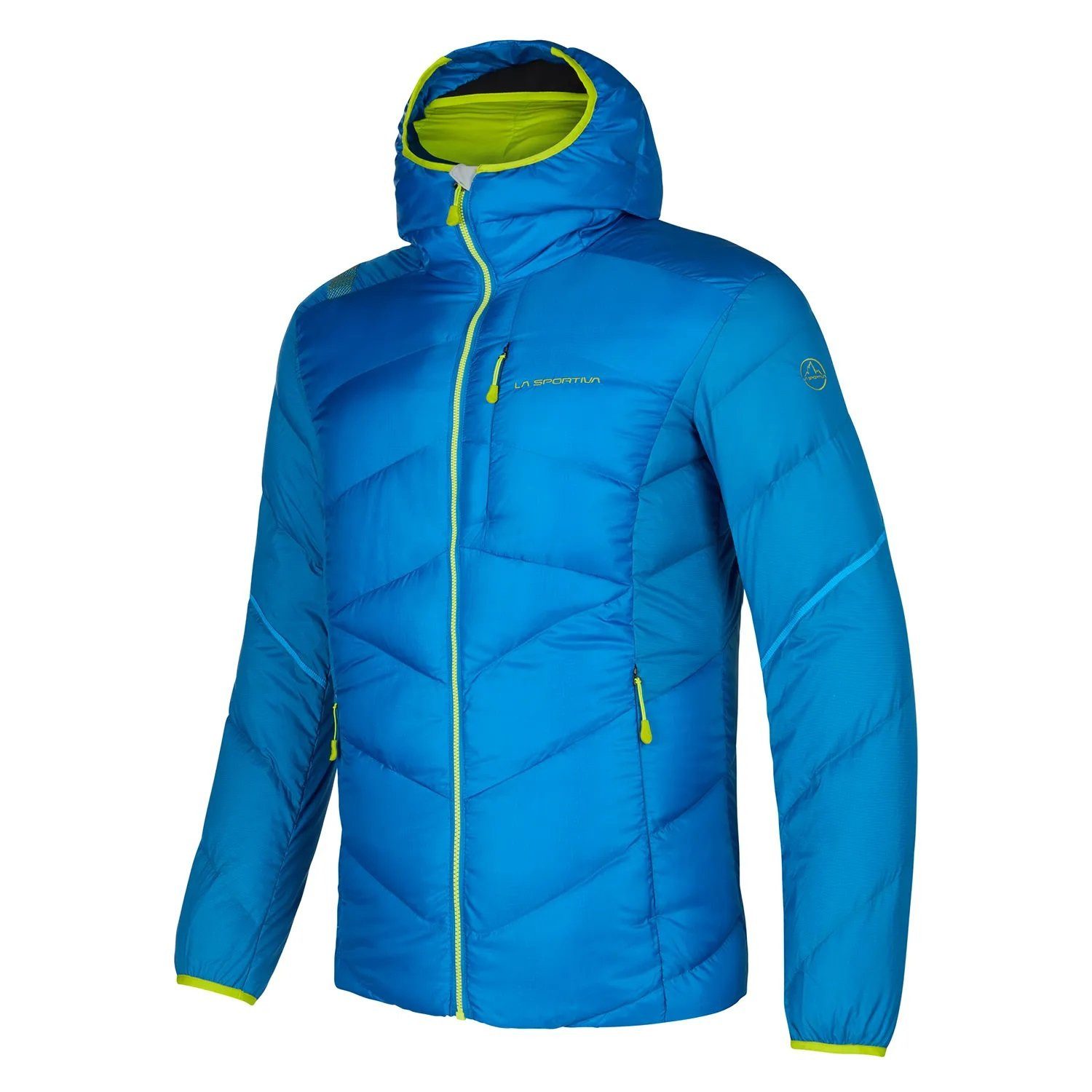La Sportiva Winterjacke Bivouac Down (leicht, Wärmeisolierung, Skitouring) blau/limegrün