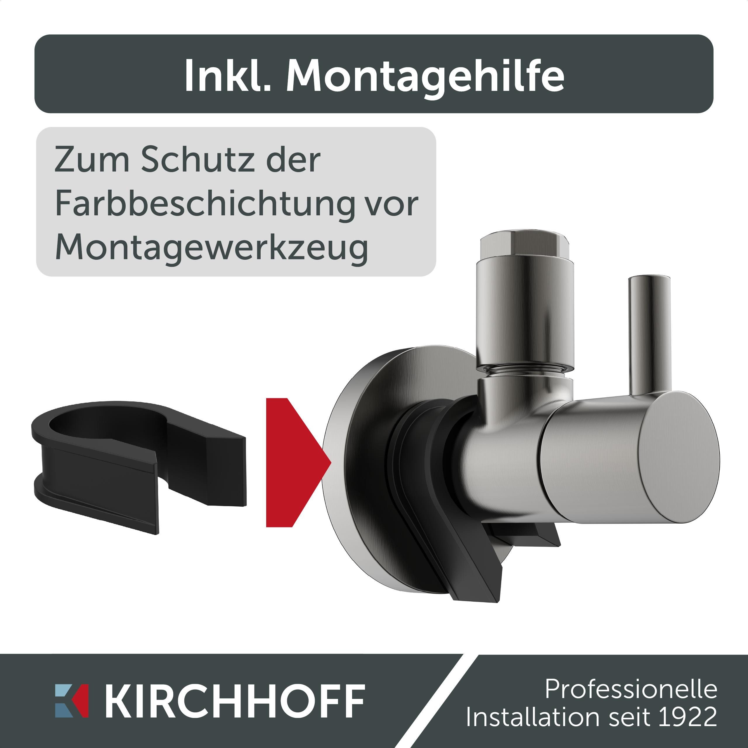 Kirchhoff Eckventil DESIGN, max. 16 bar, Schnellverschluss, Eckregulierventil Kalt- und Warmwasserleitung