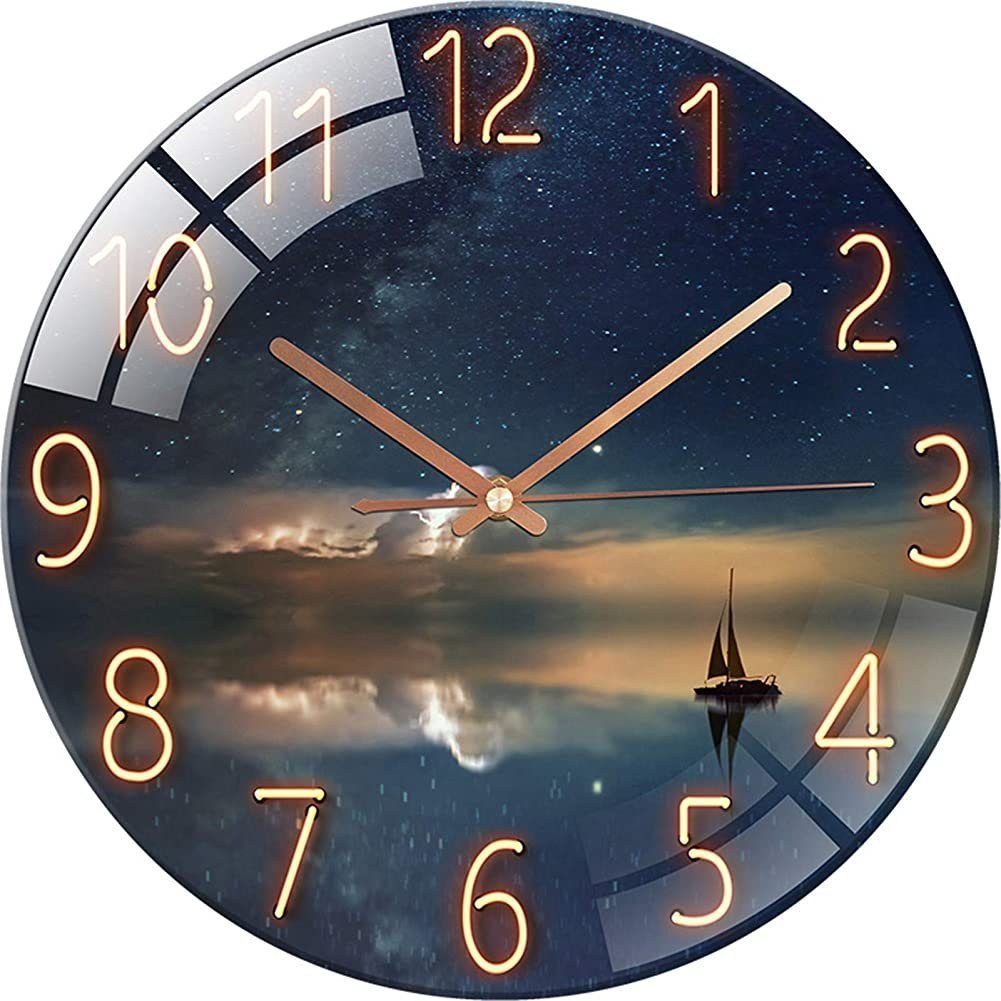 Housruse Wanduhr Wanduhr ohne Tickgeräusche im Moderne Uhr mit Lautlosem  Uhrwerk
