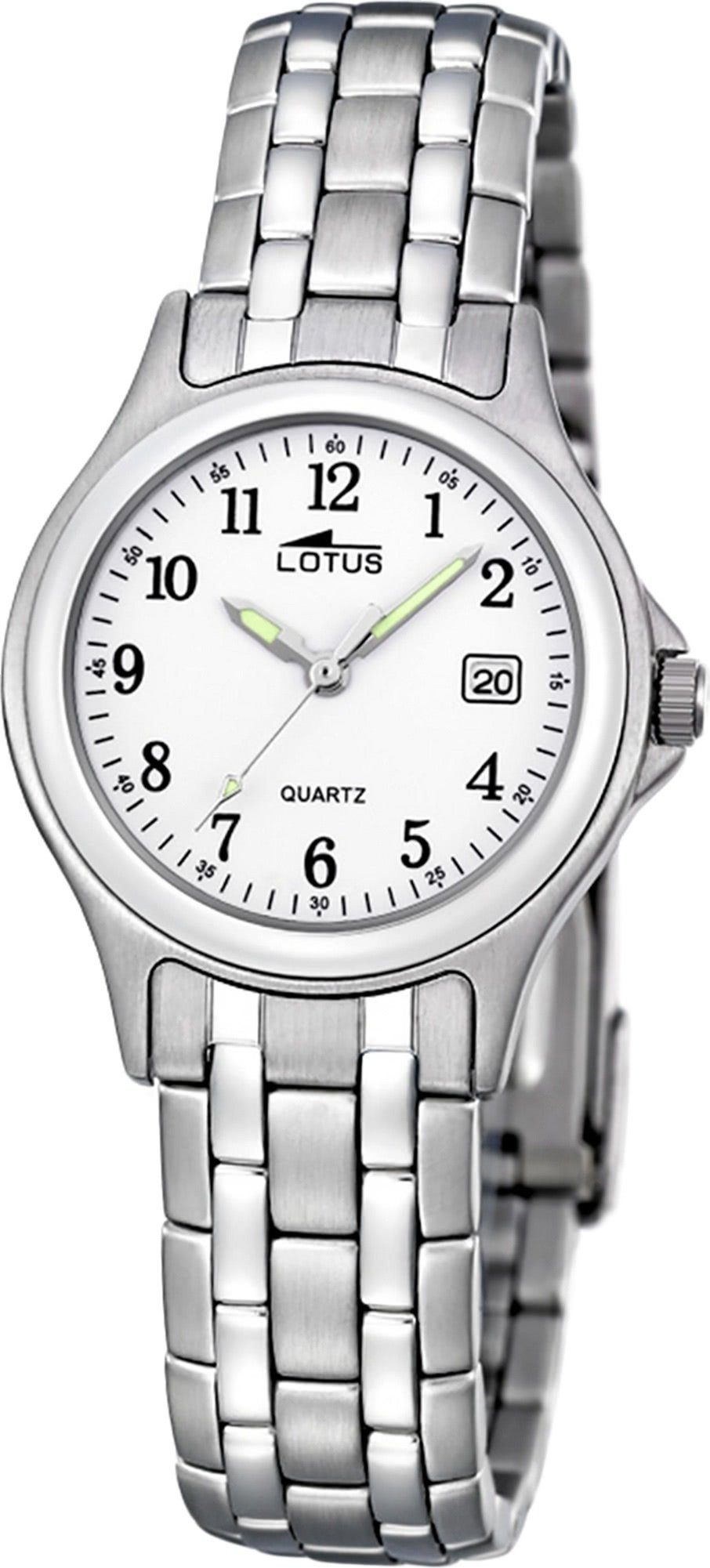 Lotus (ca. klein Uhr Damen L15151/A, 28,3mm), rundes Edelstahlarmband, Lotus Gehäuse, Quarzuhr Edelstahl Ele mit Damenuhr