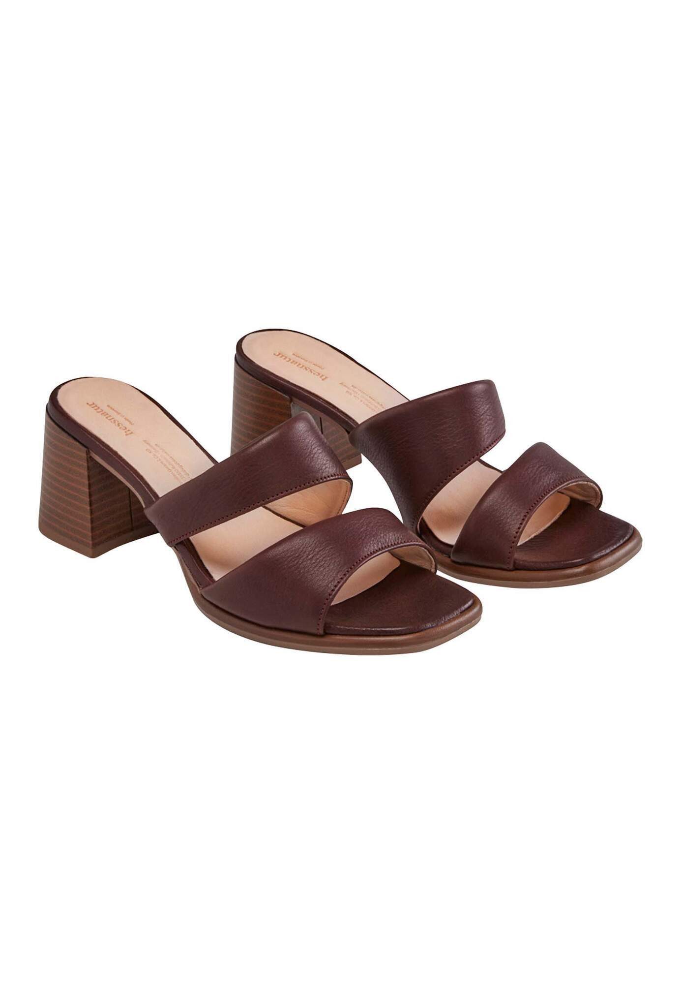 Hessnatur mit Absatz aus chromfrei gegerbtem Leder Pantolette günstig online kaufen