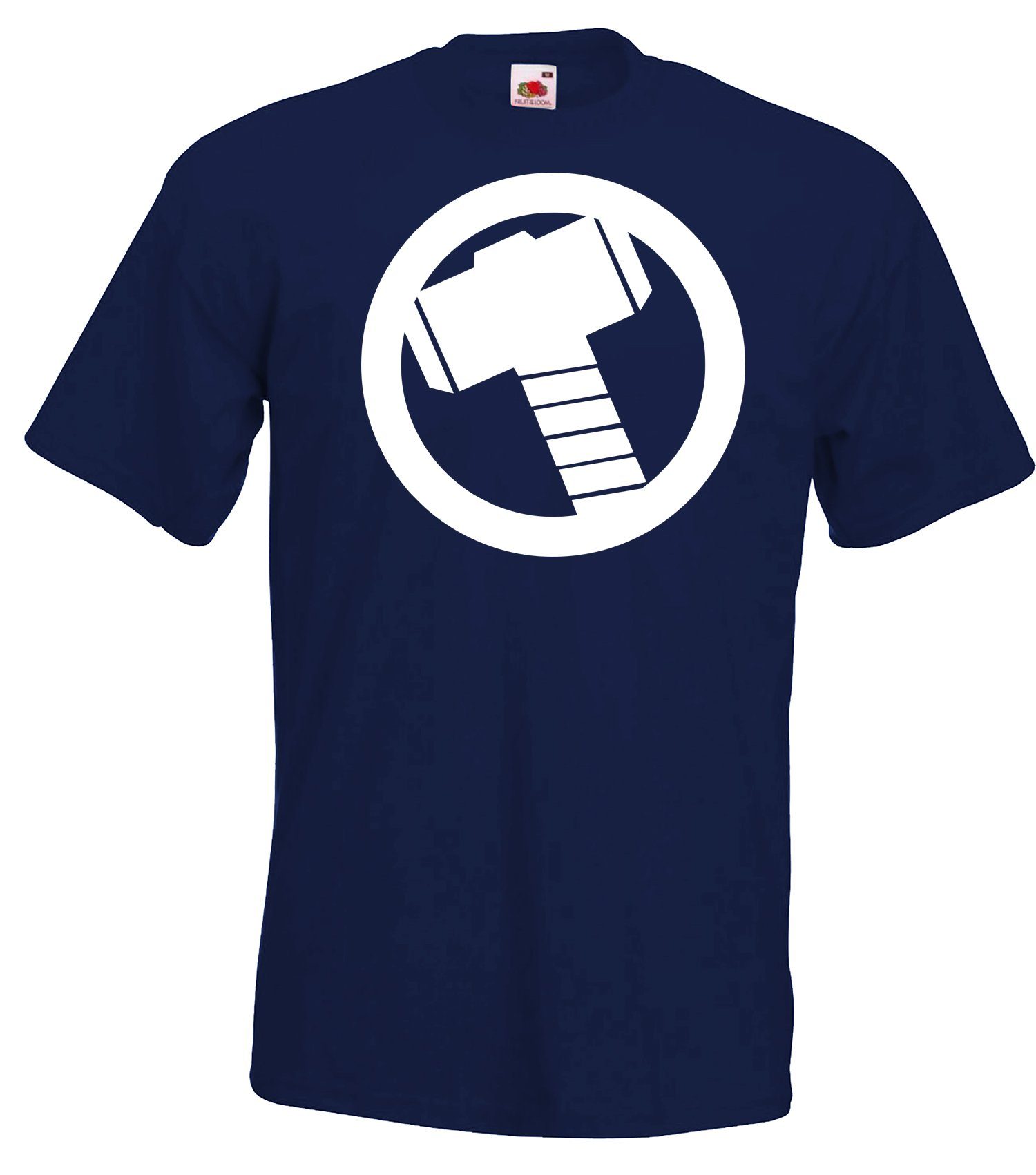 Youth Designz Frontprint T-Shirt Herren trendigem Navyblau Hammer mit T-Shirt T-Shirt Odin Thor