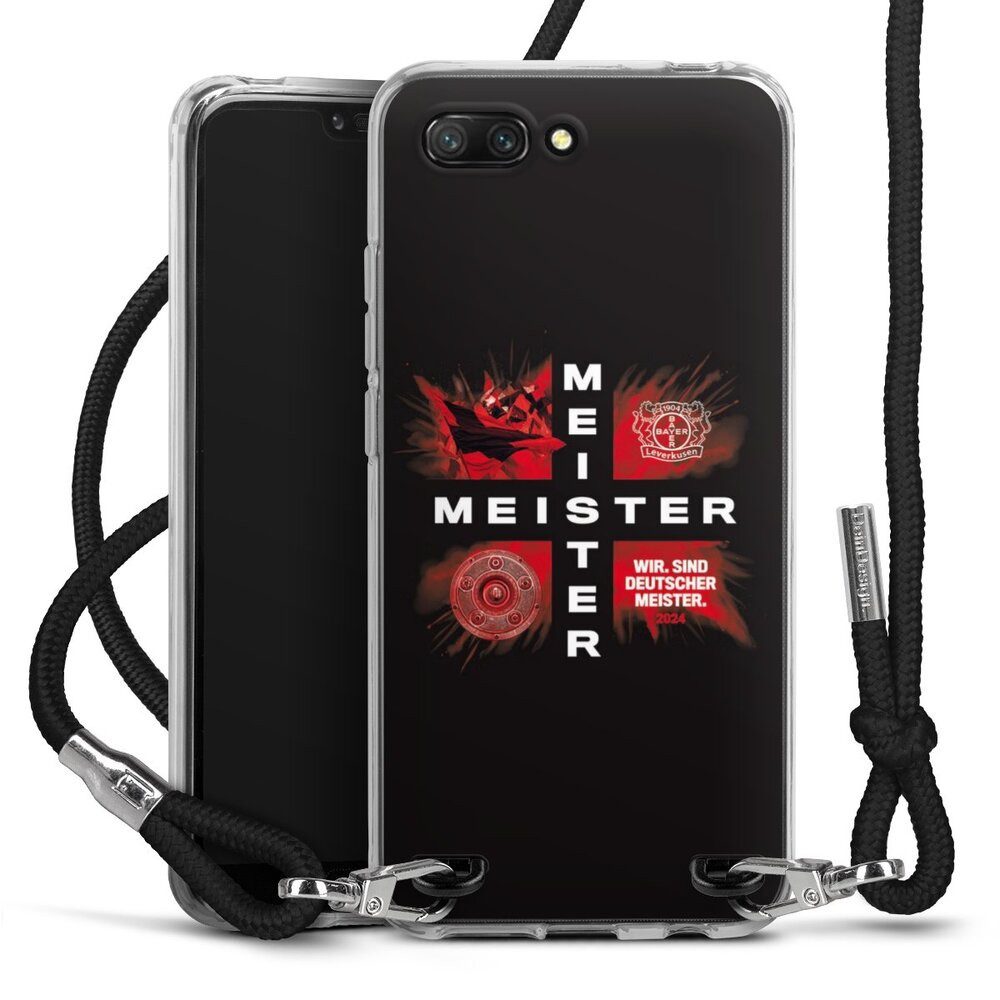 DeinDesign Handyhülle Bayer 04 Leverkusen Meister Offizielles Lizenzprodukt, Huawei Honor 10 Handykette Hülle mit Band Case zum Umhängen