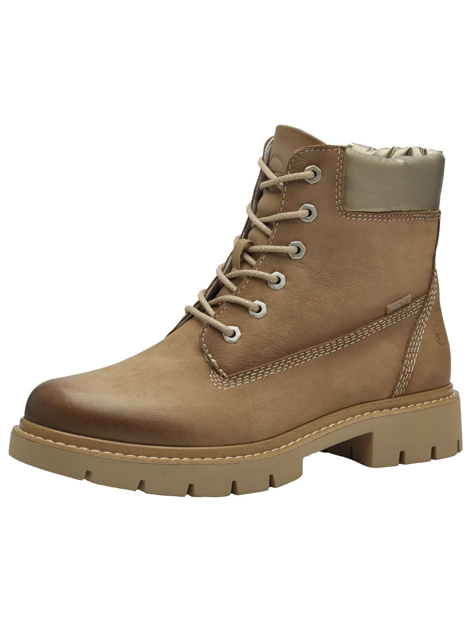 Stiefelette Nubukleder/Textil . Schnürstiefelette