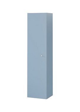 KOLMAN Hochschrank Hochhängeschrank LARGA 160 Blau Silber Möbelgriffe Tür mit Spiegel