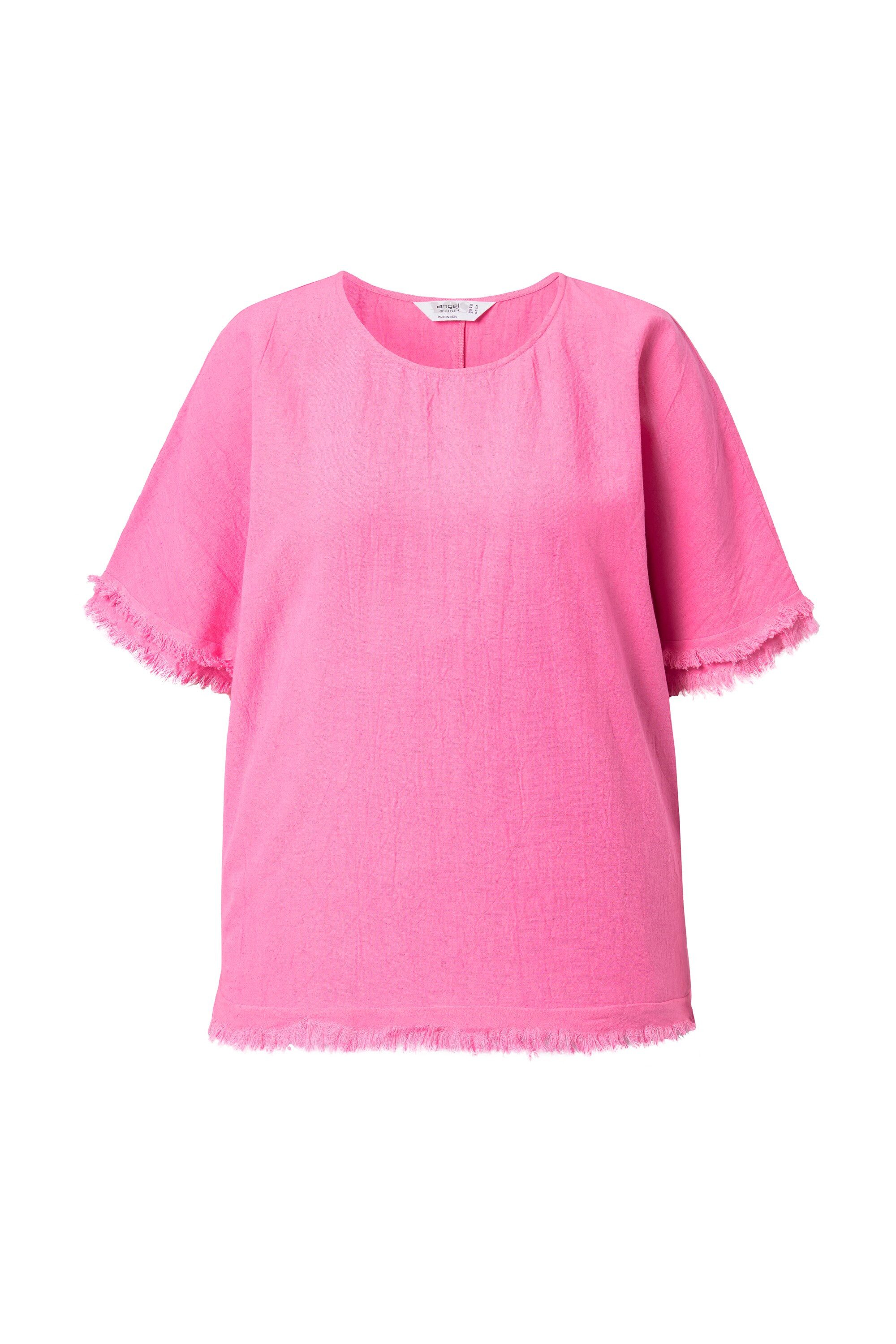 Angel of Style Druckbluse Blusenshirt Oversize Fit Leinenanteil Fransen günstig online kaufen