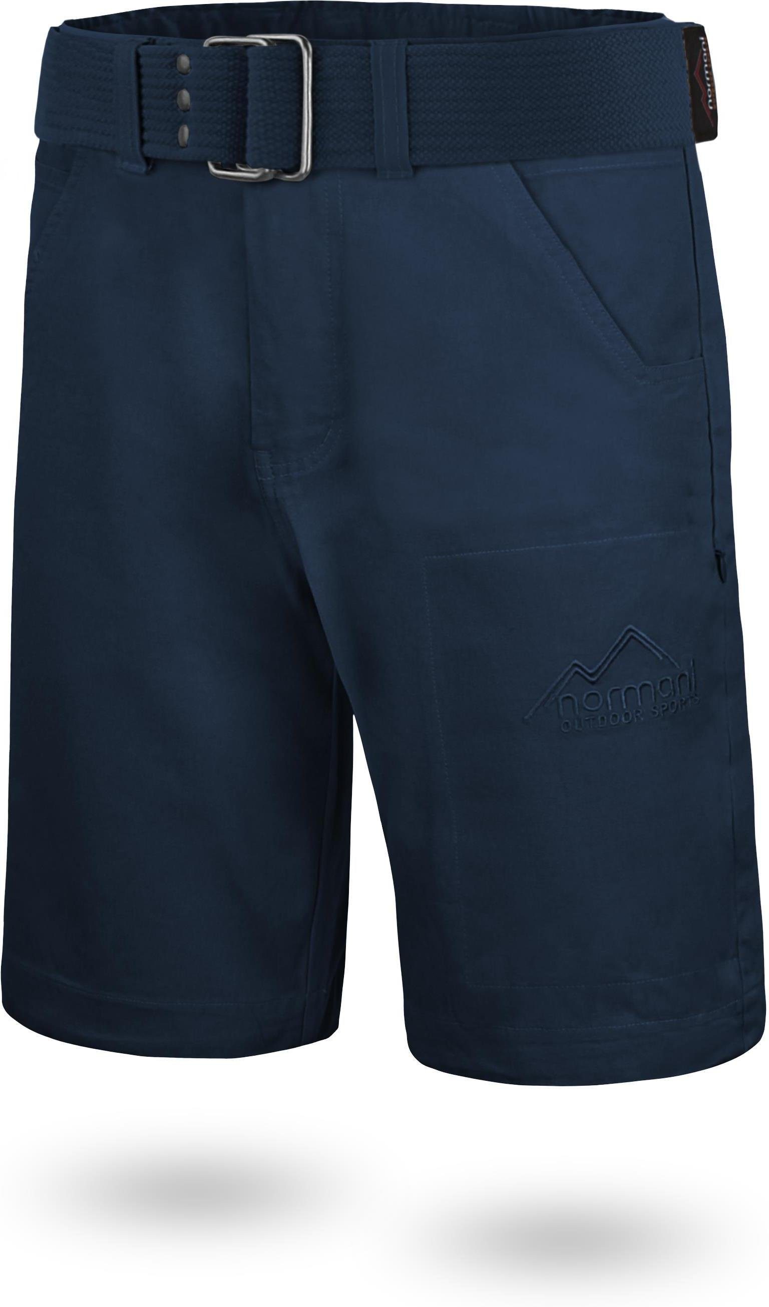 invisible Gürtel „Gobi“ 100% mit Chino Bermudas Vintage „Taklamakan“ Navy Zippertasche aus Shorts Sommershort mit normani kurze Bio-Baumwolle Shorts