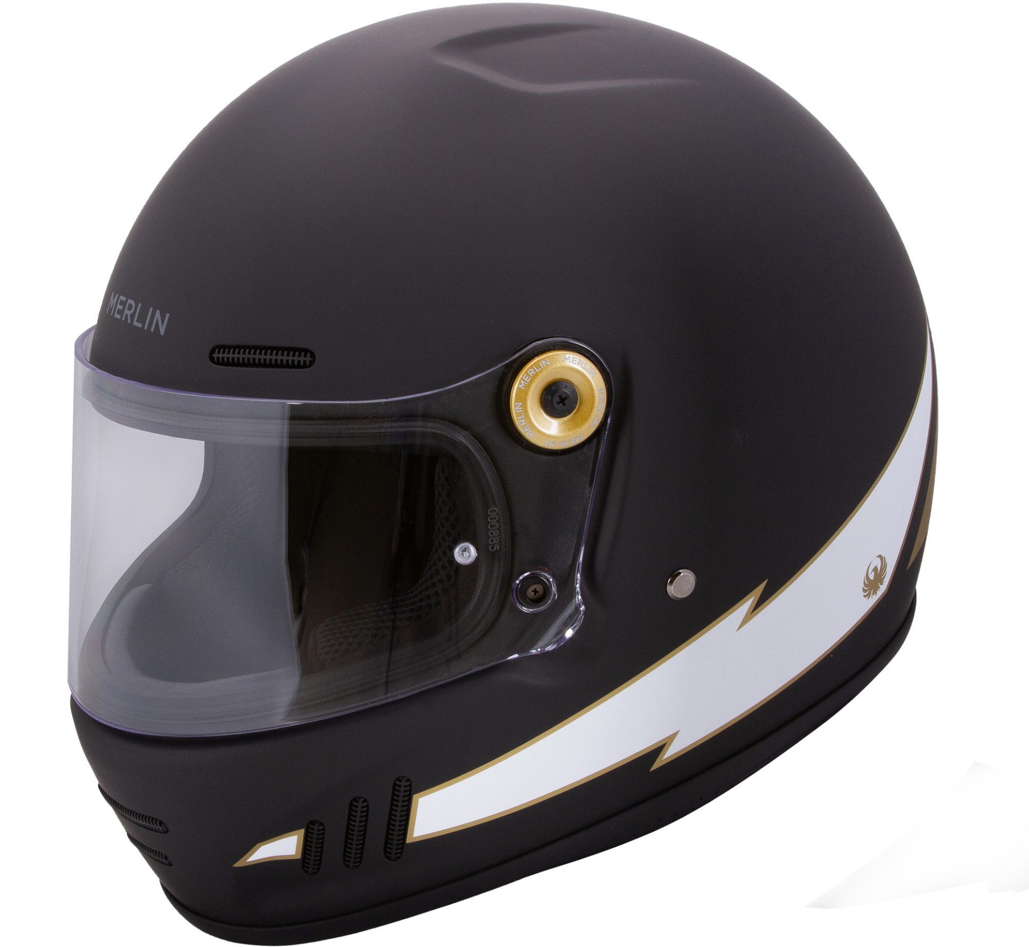 Merlin Motorradhelm Revival Vintage Flash Helm, vorbereitet für Kommunikationssystem,geeignet für Brillenträger,v