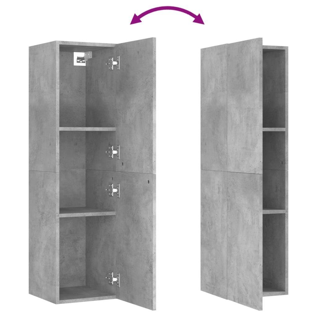 TV-Schrank furnicato Betongrau TV-Schrank-Set 4-tlg. Holzwerkstoff