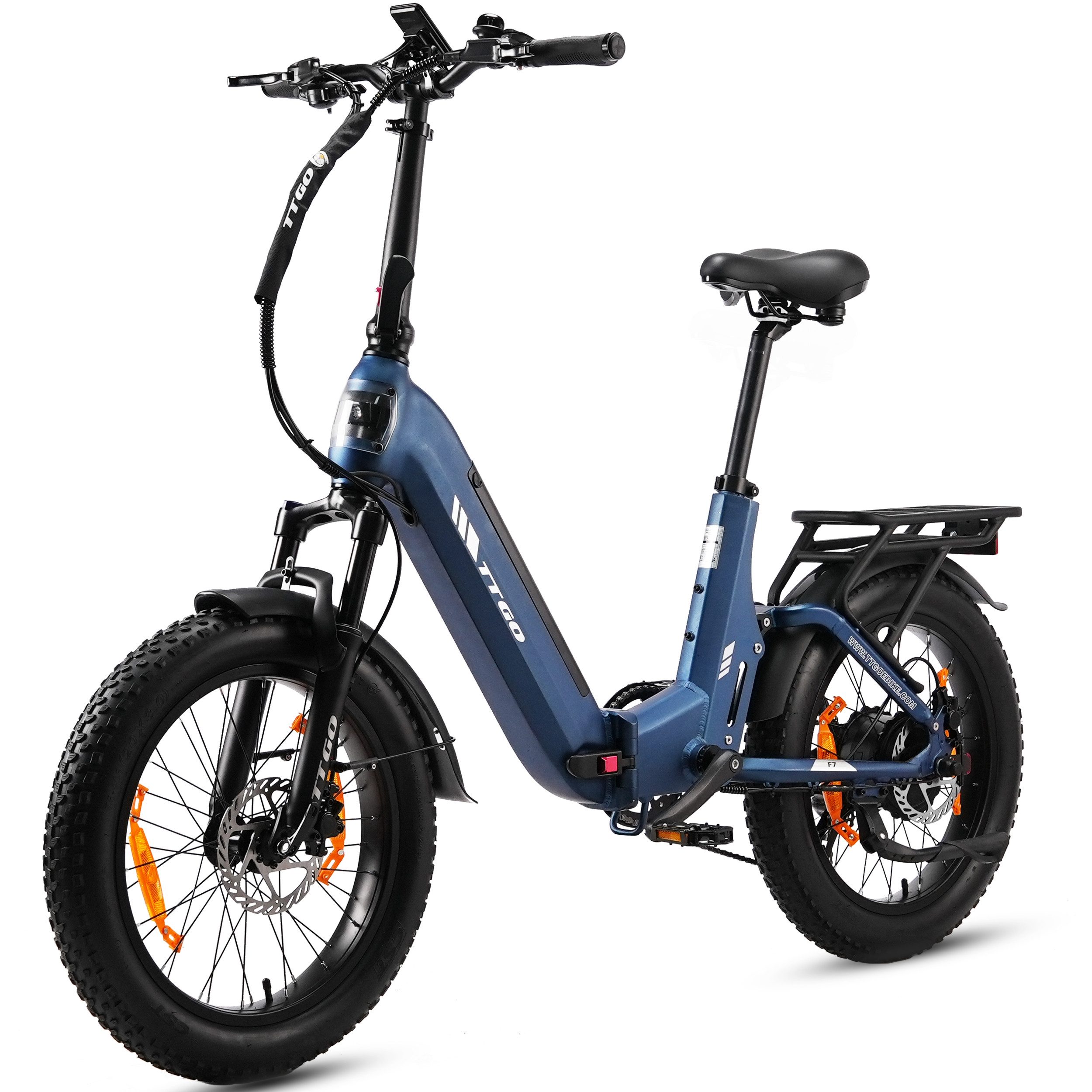 E-Bike Klapprad 20 Zoll, Vollfederung, 70Nm, Drehmomentsensor, Lockout-Federgabel