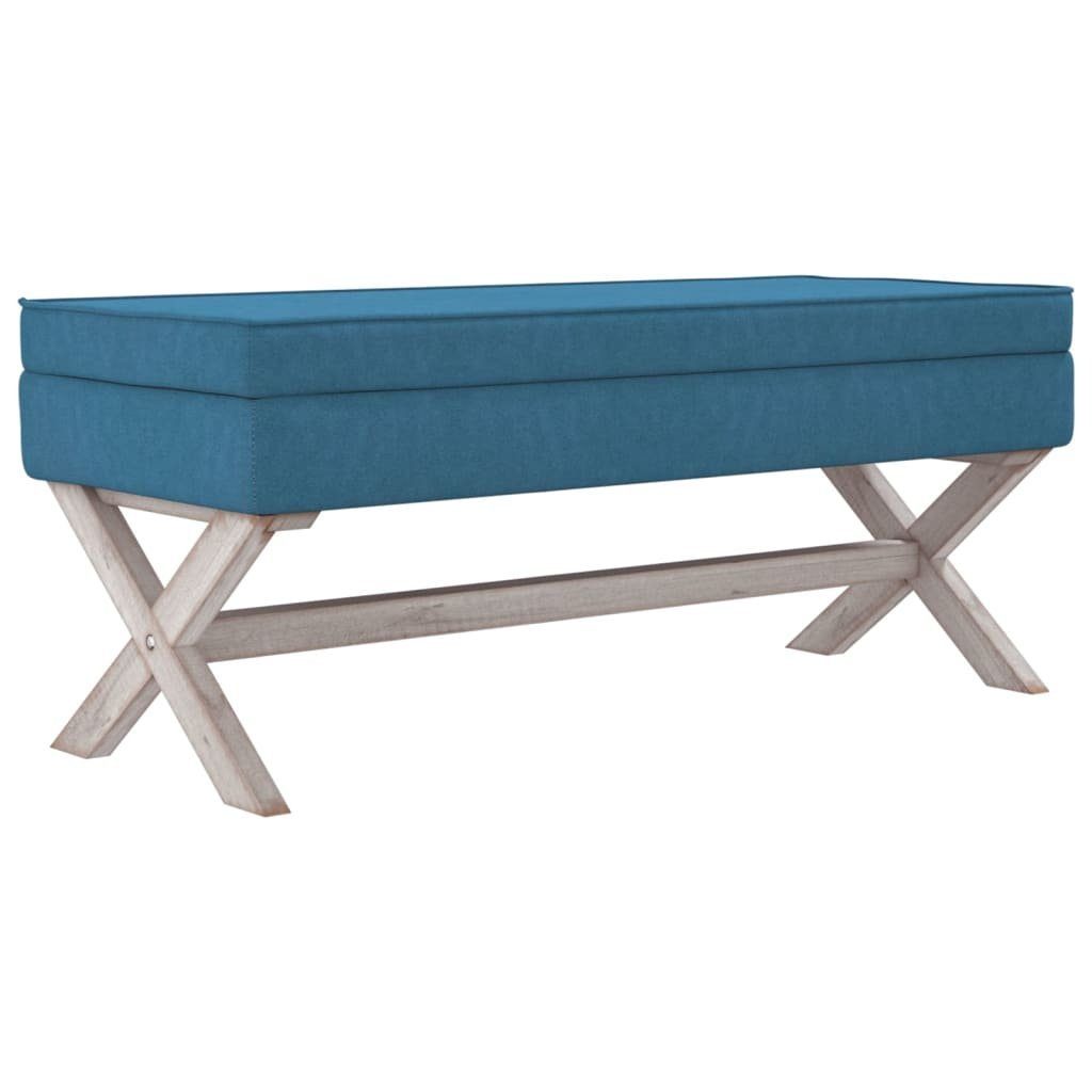 Hocker Truhenbank 110x45x49 Samt mit furnicato cm Blau Stauraum