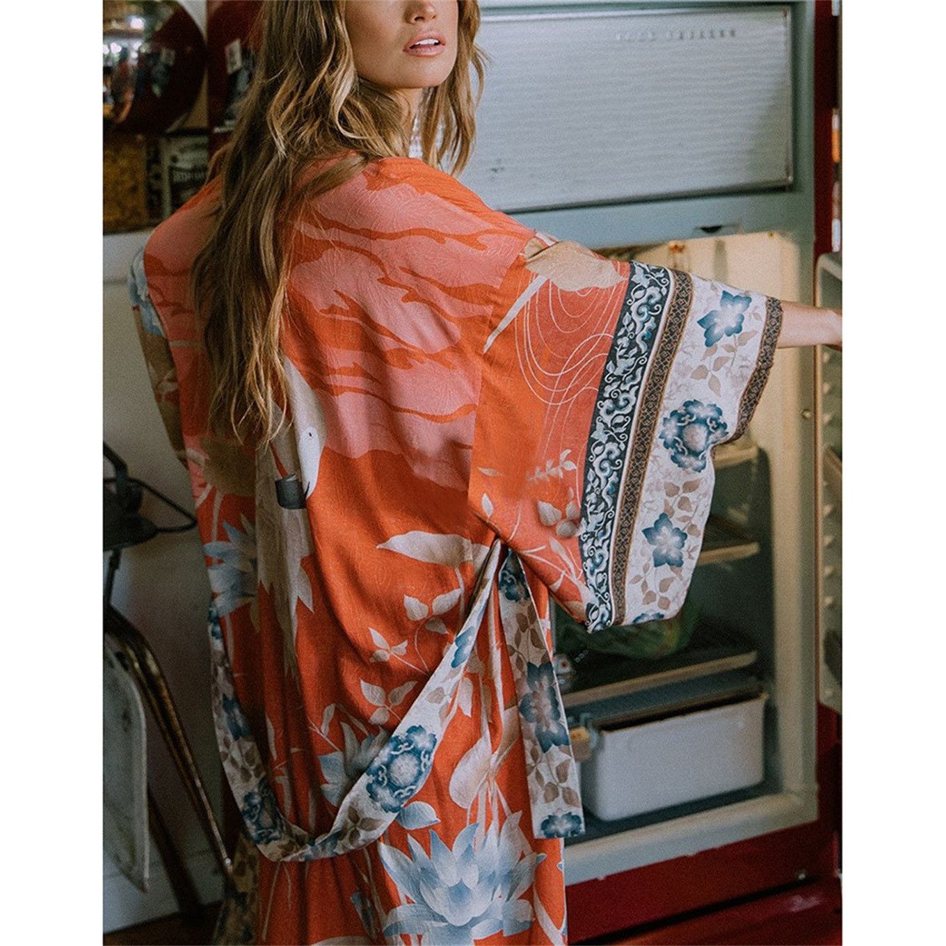 RWEUOQ Strandkleid Boho Strandkleid Lang Atmungsaktiv günstig online kaufen