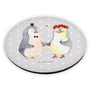 Mr. & Mrs. Panda Magnet Pinguin Heirat - Grau Pastell - Geschenk, Hocheitstag, Heiratsantrag, (1-St), Farbenfroh